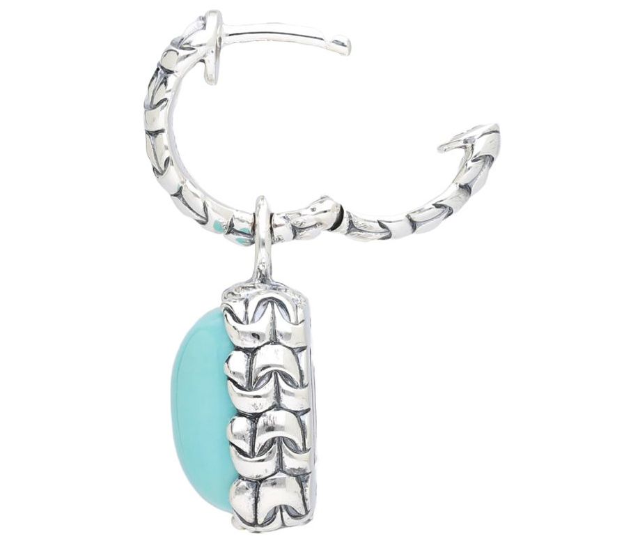 Tiffany Kay Studio Sterling Turquoise Hinged Hoop Earrings