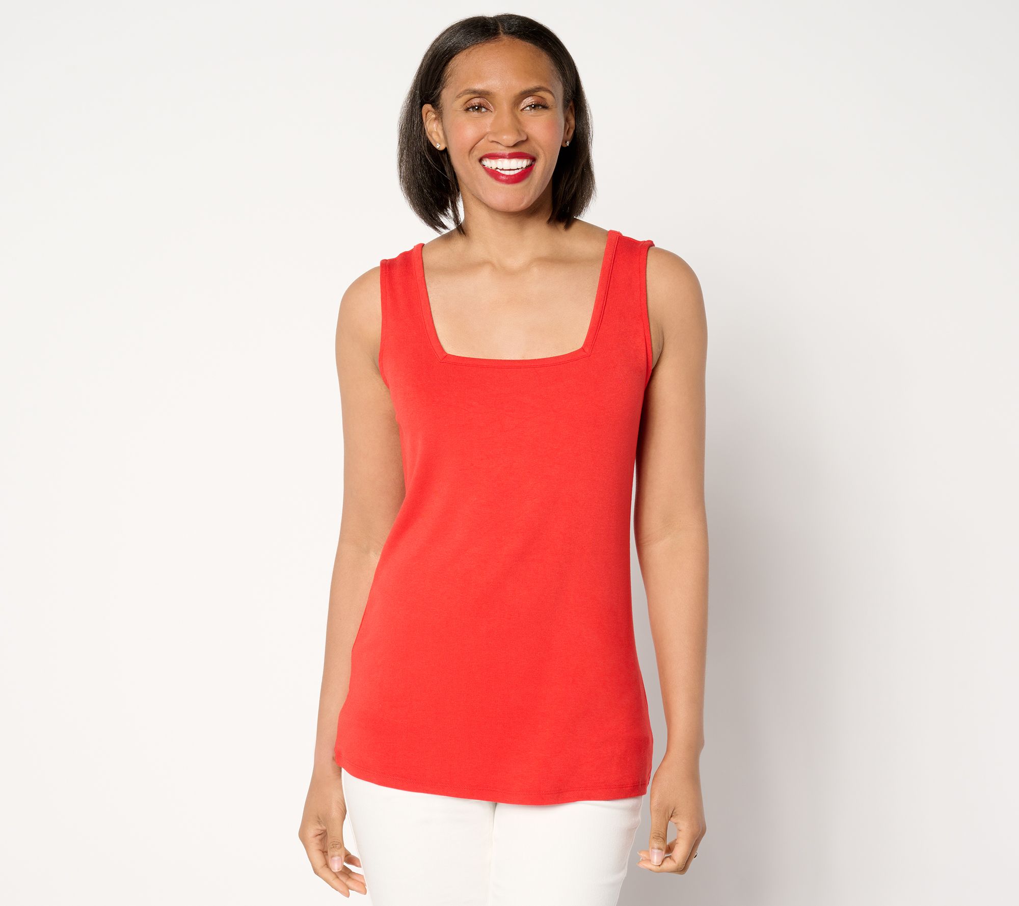BEAUTIFUL by Lawrence Zarian Refined Knit Square Neck Tank Top