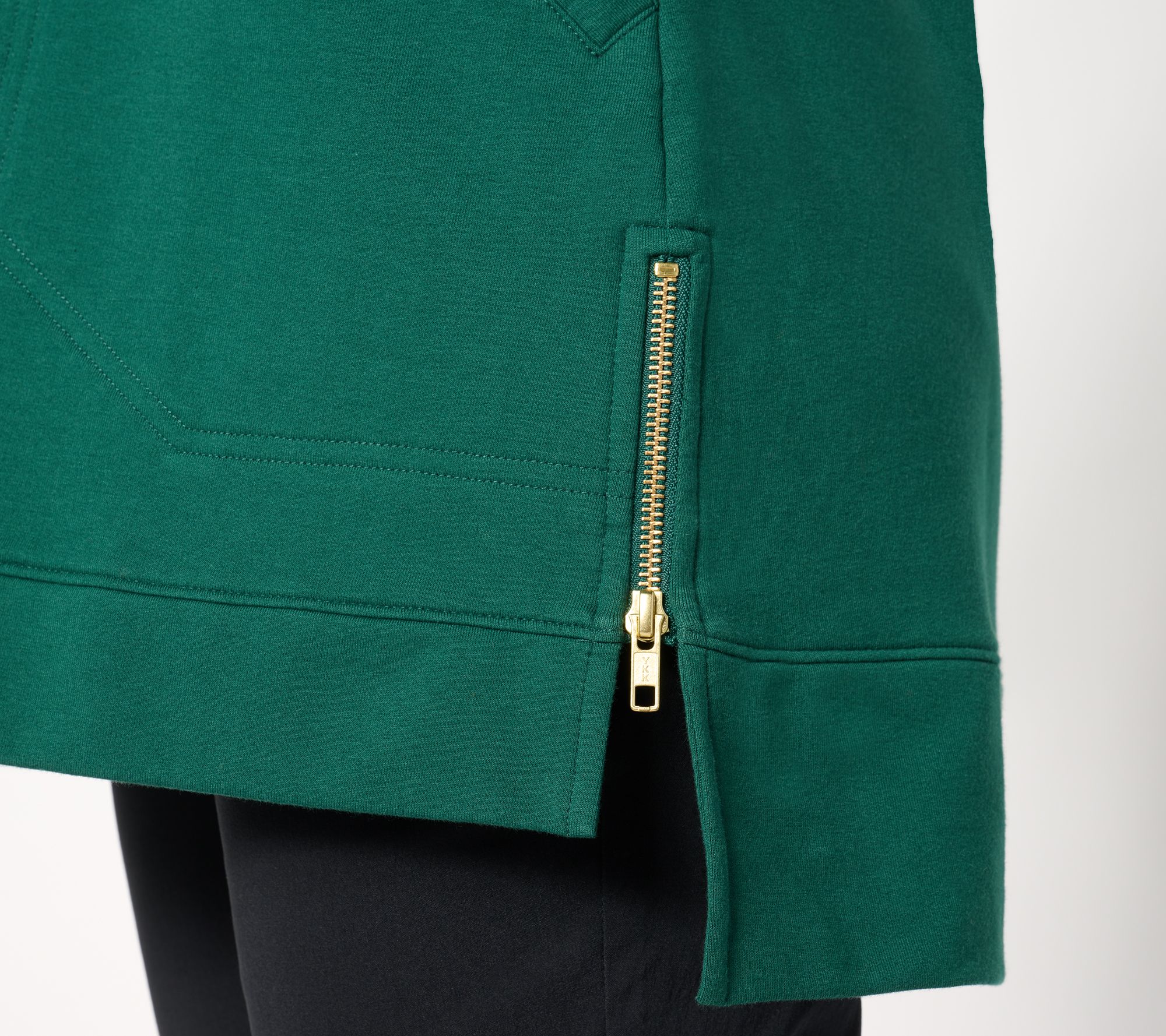 Joan Rivers French Terry Half Zip Mock Neck Tunic