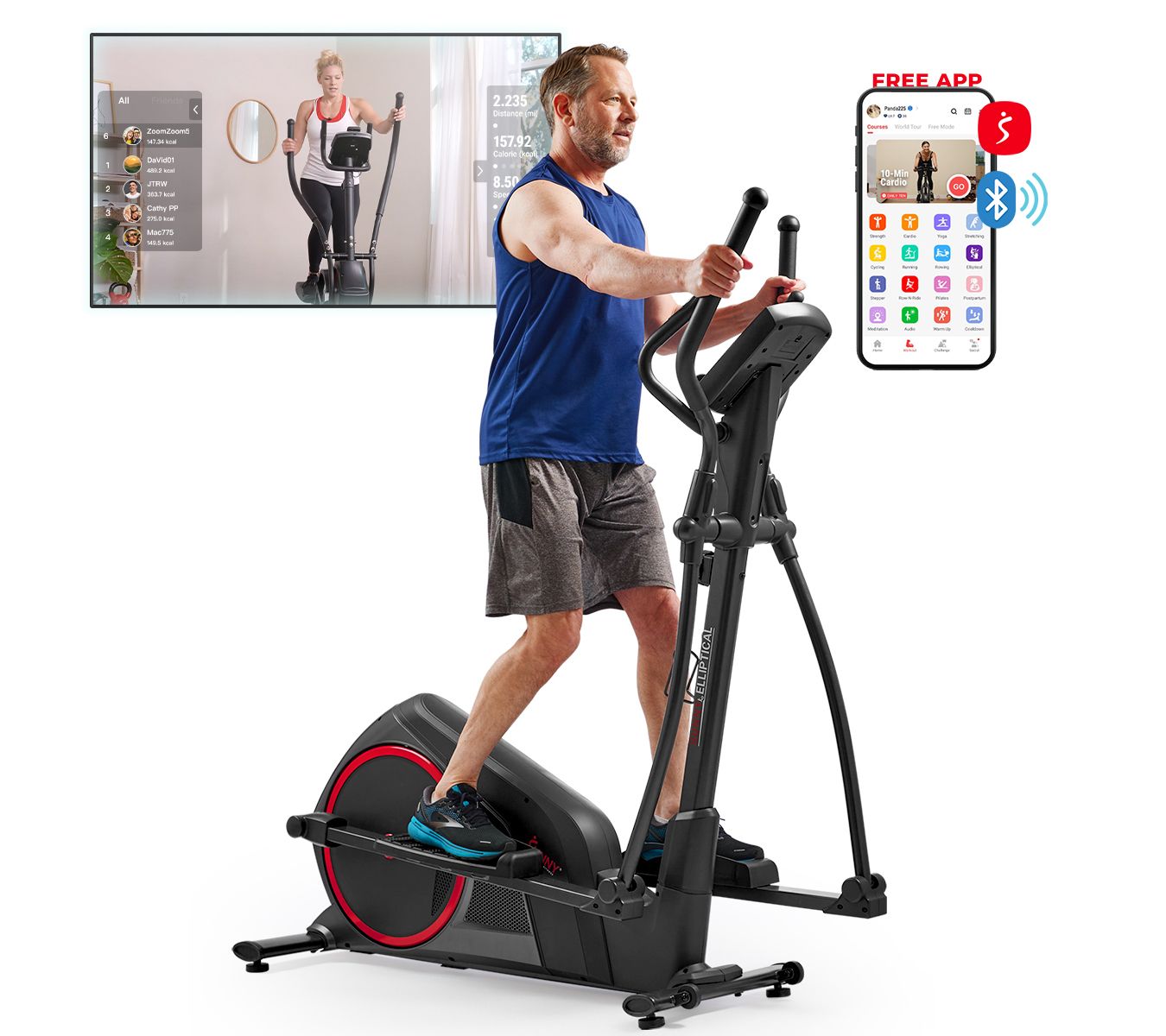 Sunny Smart Heavy-Duty Elliptical Training Machine