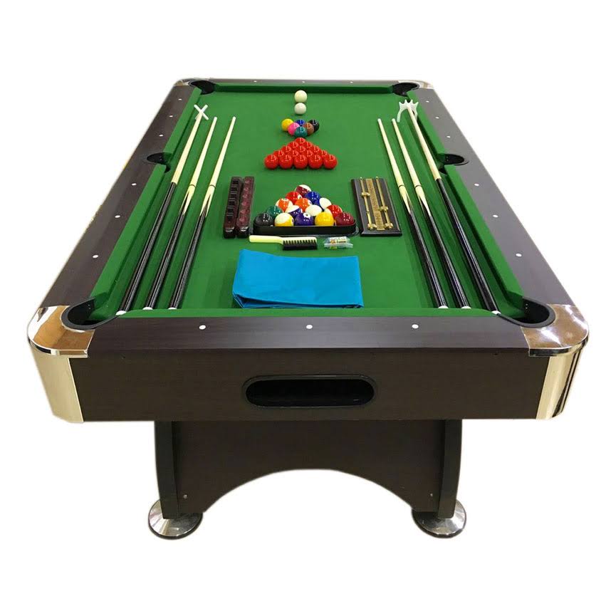 SIMBAUSA 7' Feet Billiard Pool Table Snooker Full Set Accessories Game Mod. Green Season