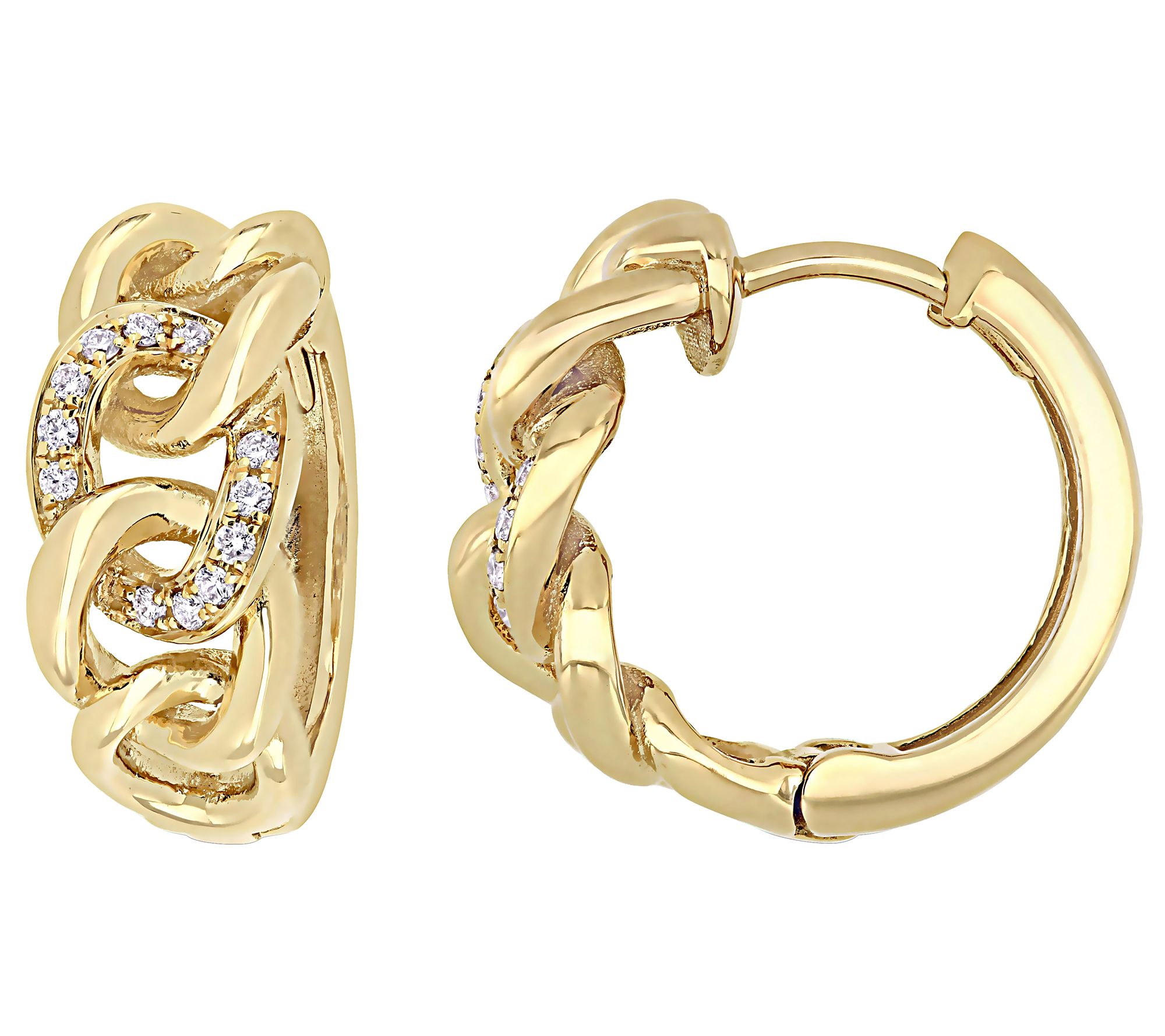 Affinity 14K 0.10 cttw Diamond Hoop Earrings