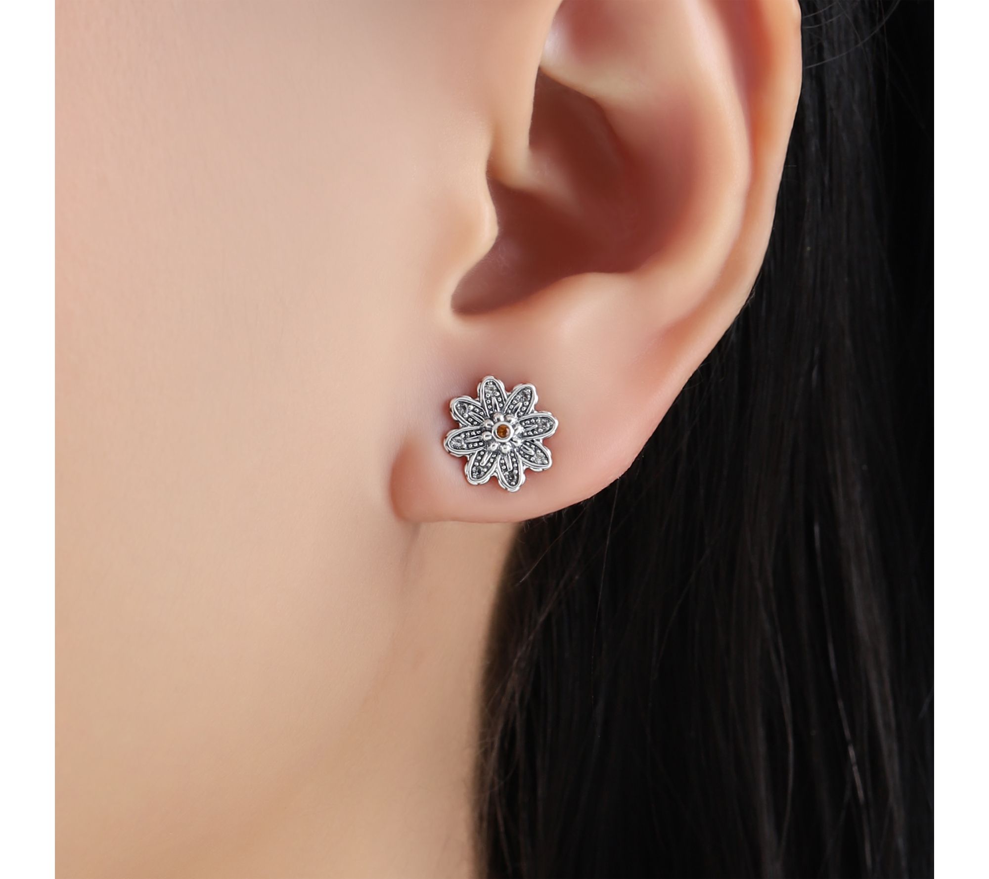 Tiffany Kay Studio Sterling Citrine & Topaz Daisy Earrings