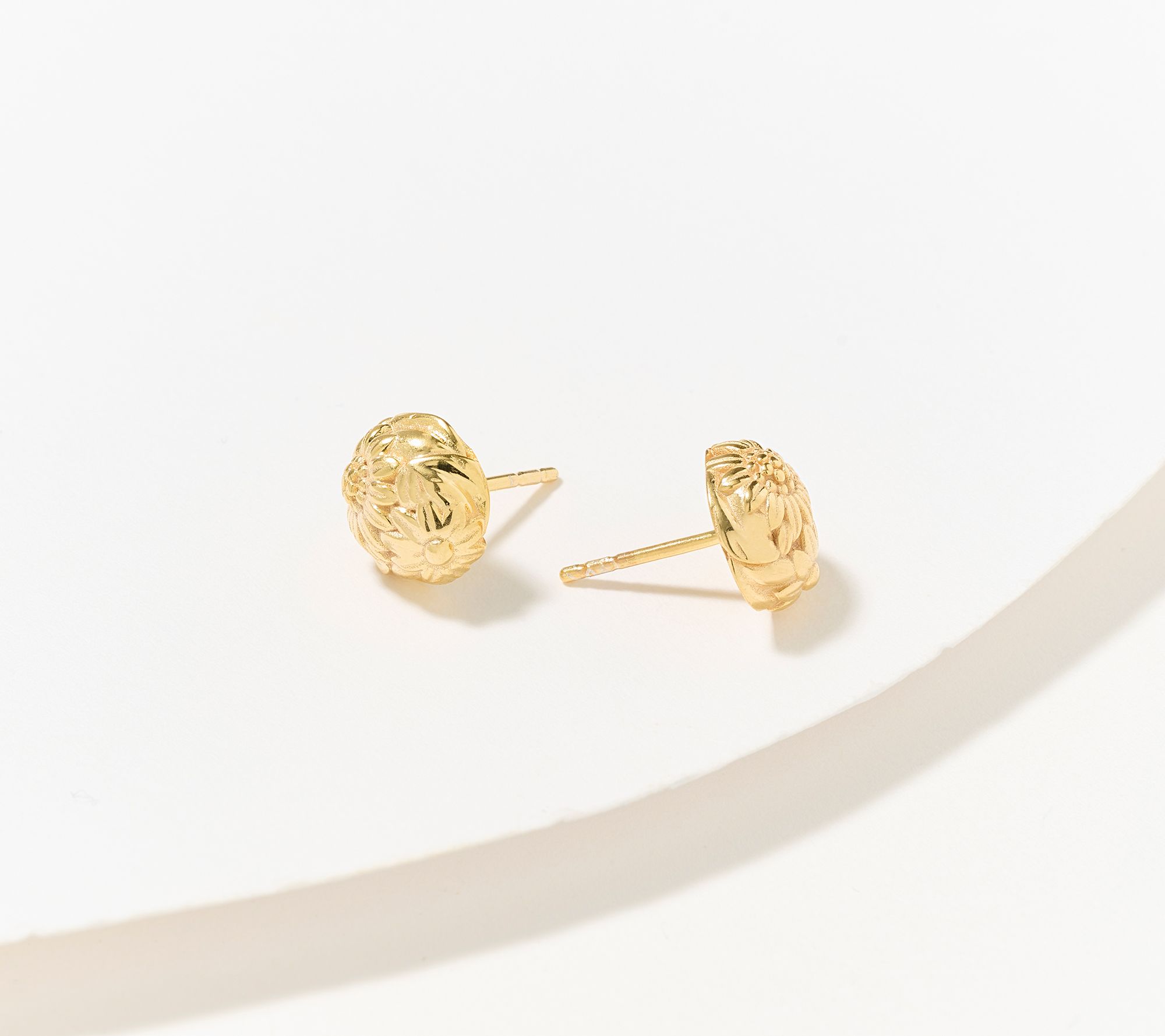 Christian James by Scott Grimes 14K Gold Clad Legacy Flower Stud Earrings