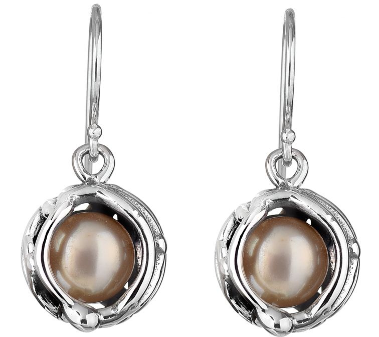 Hagit Sterling Cultured Freshwater Pearl Earrings