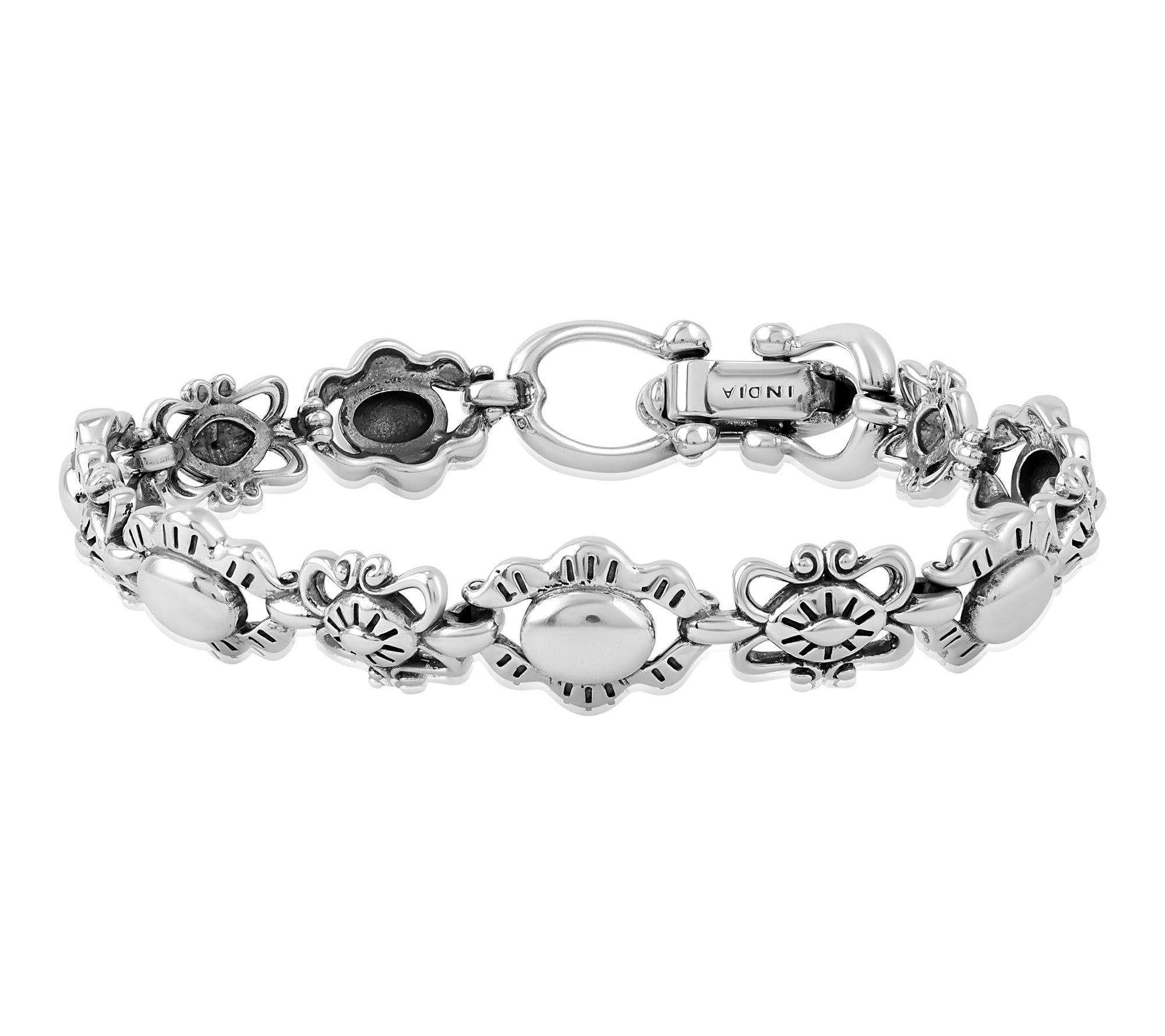 American West Sterling Silver Concha Link Bracelet