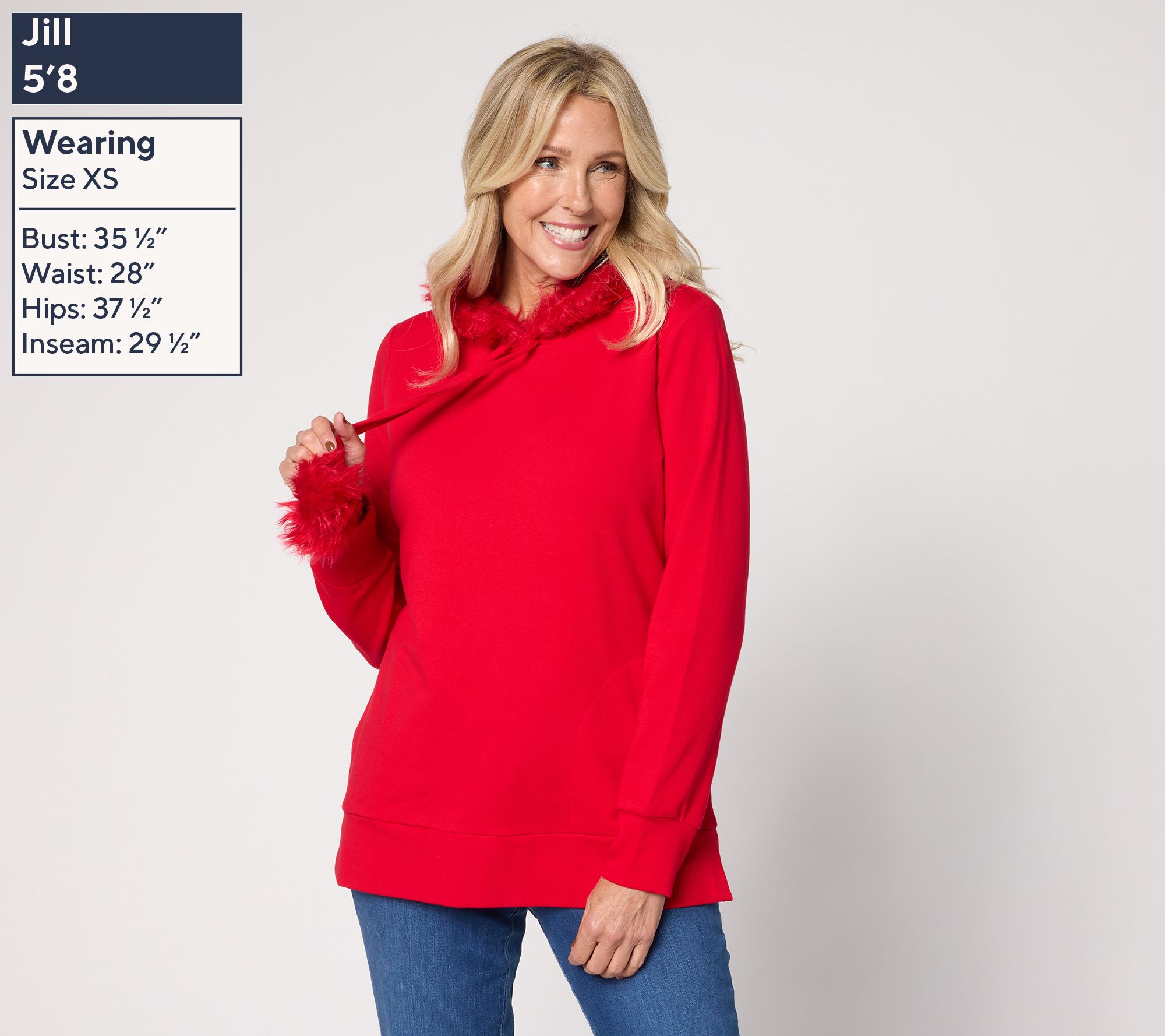 Belle by Kim Gravel Faux Fur Trimmed Hoodie