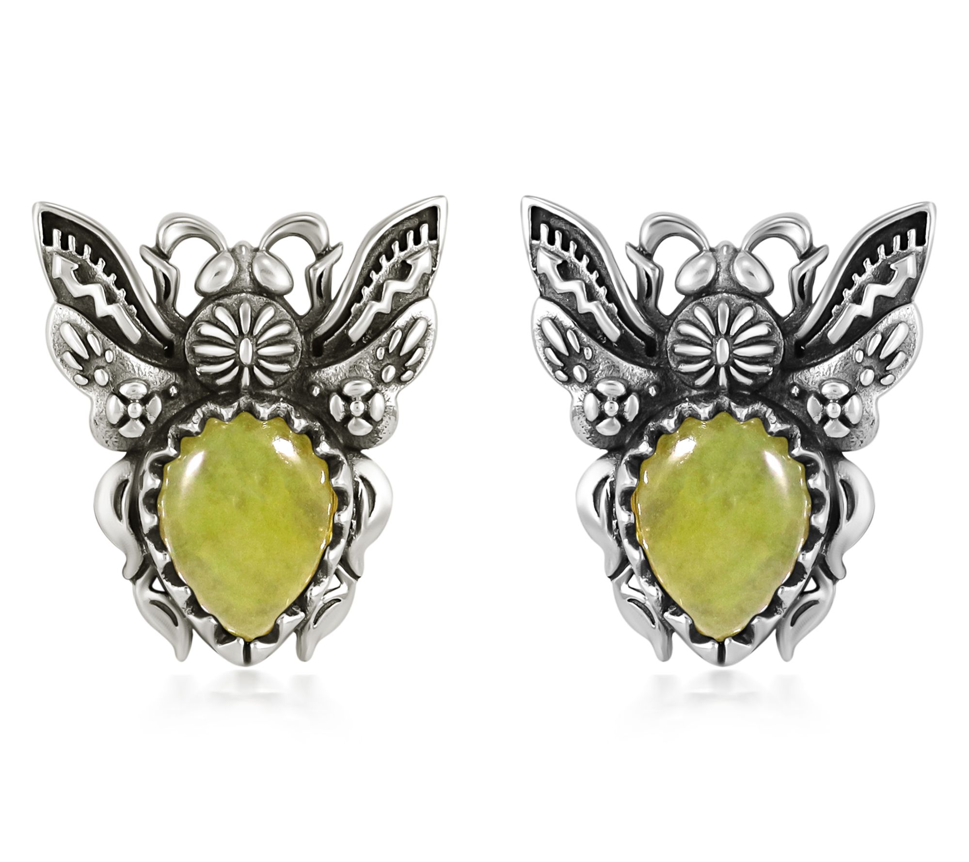 American West Sterling Silver Bumblebee Gemstone Stud Earrings