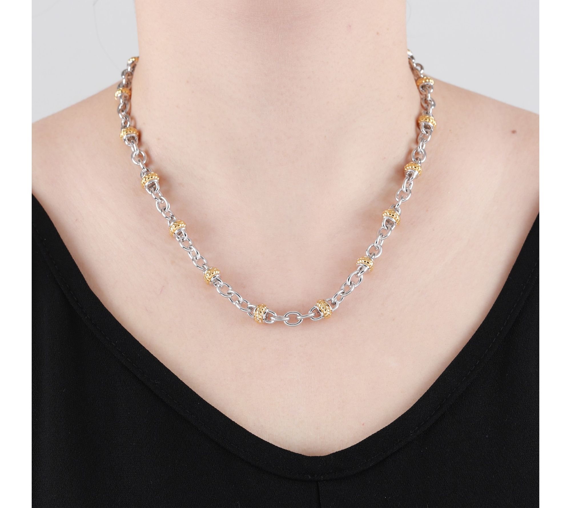 Tiffany Kay Studio Sterling & 14K Gold Clad Station Necklace