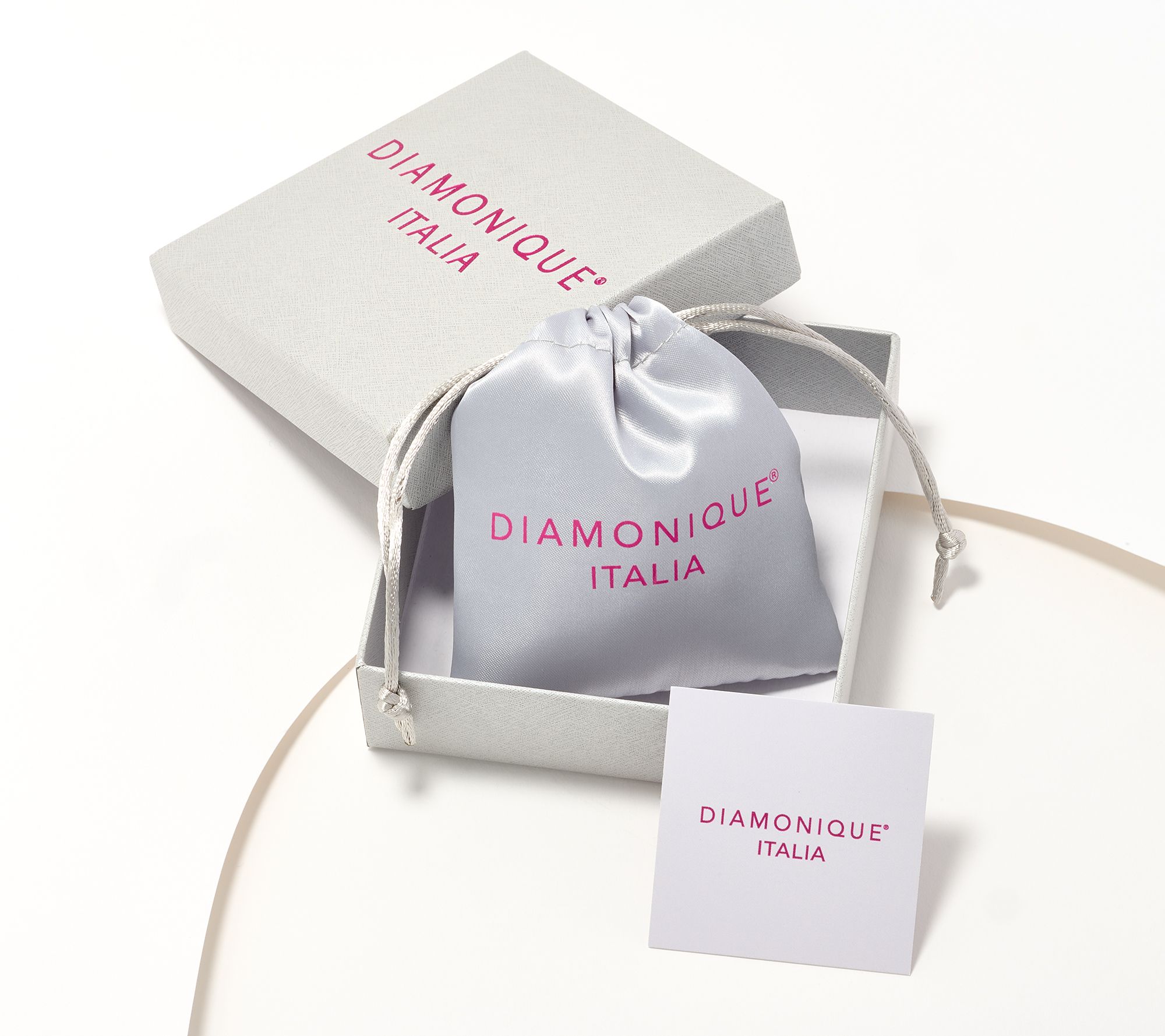 Diamonique Italia Center-Circle Tubogas Bracelet, Sterl