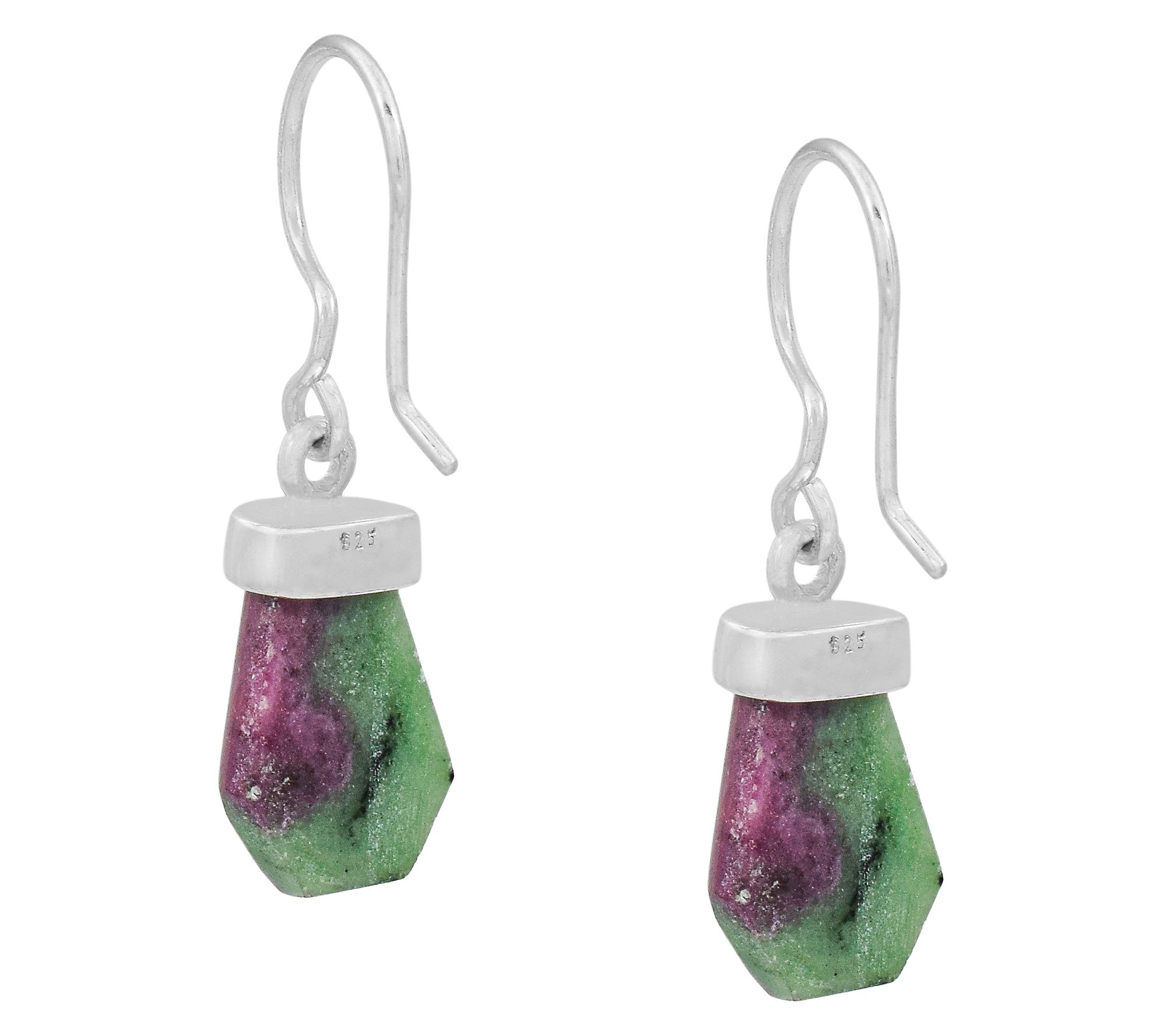 Affinity Gems Ruby Zoisite Dangle Earrings, Sterling