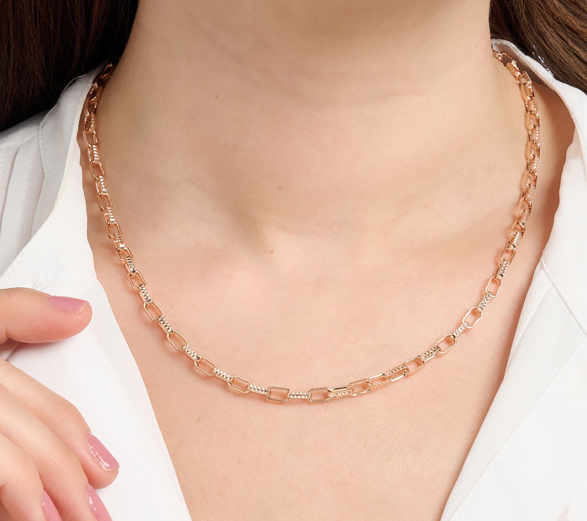 David Markstein Bronze Premiere Luxe Paper Clip Necklace, 18