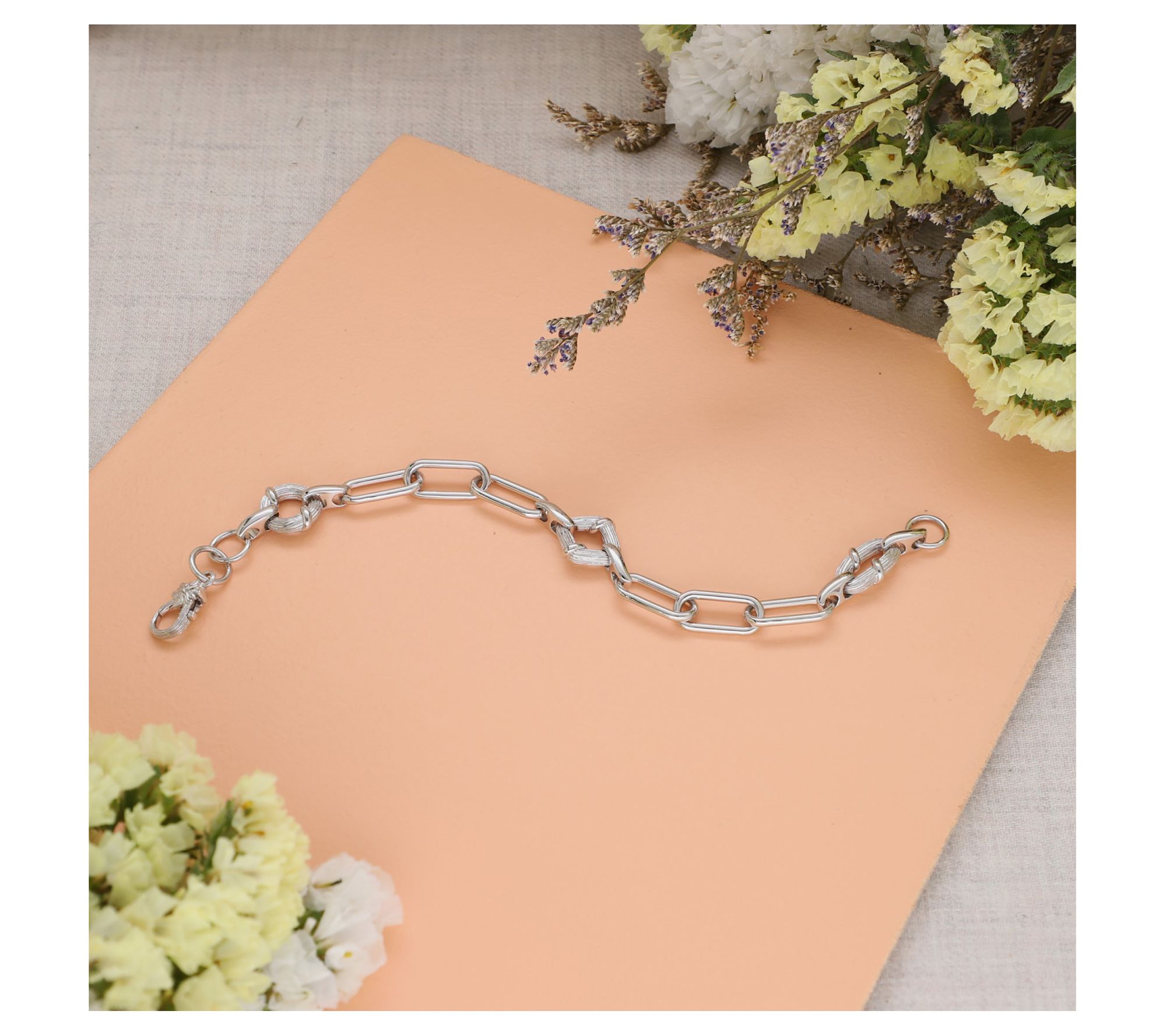 Ariva Sterling Silver Isla Paperclip Link Bracelet