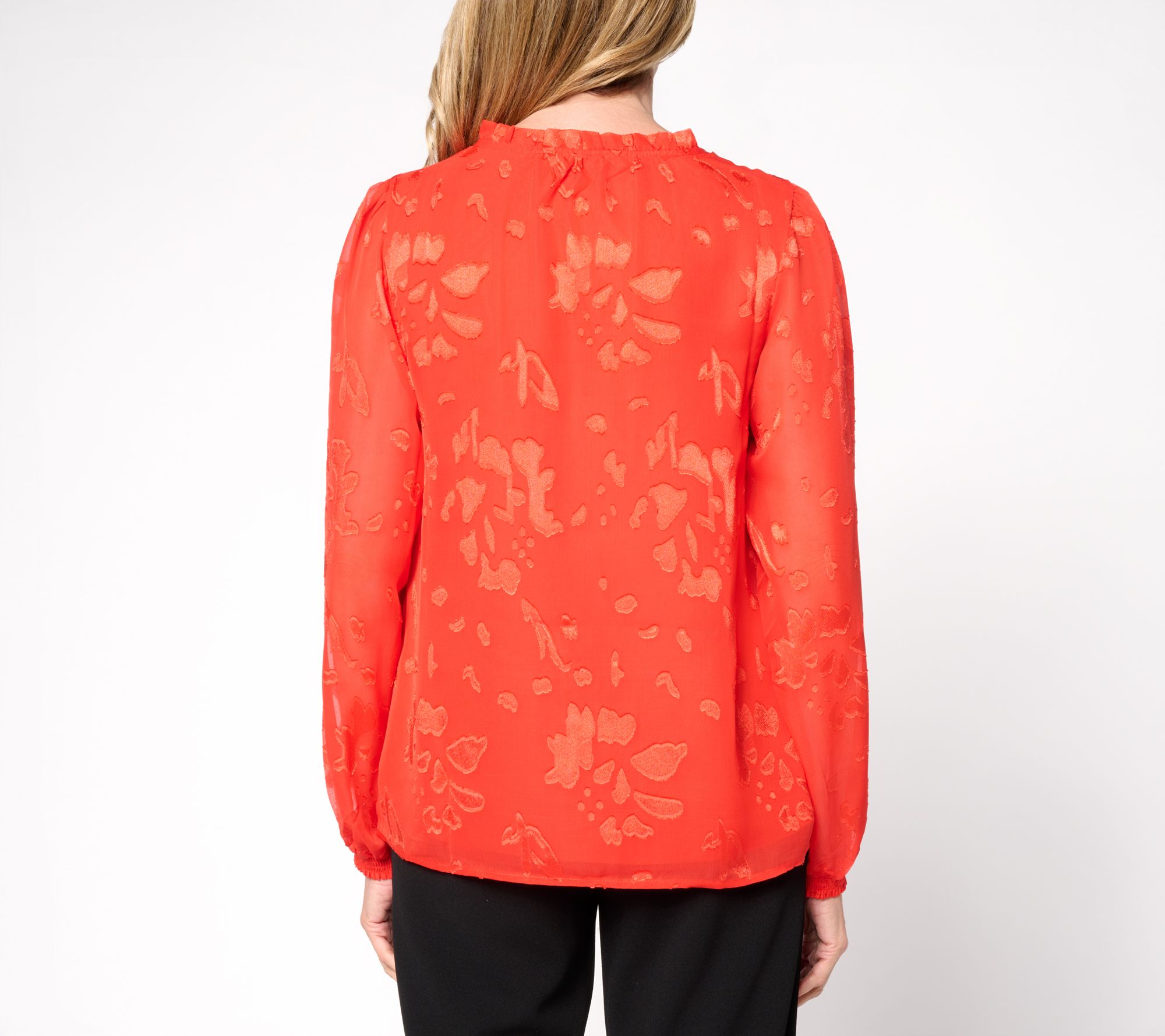 nicole by Nicole Miller Burn Out Chiffon w/Knit Tank Blouse