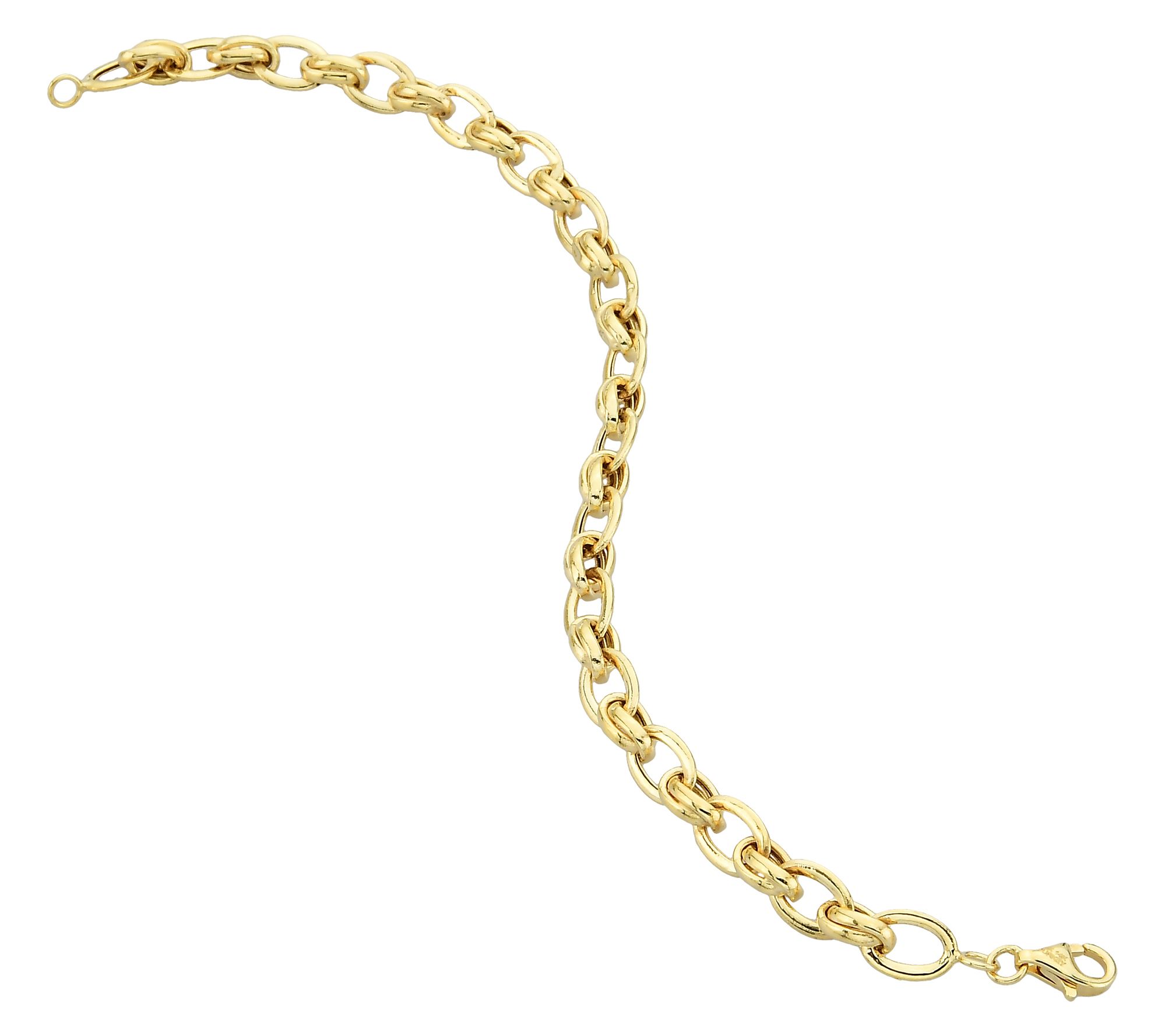 Adorna 14K Gold Fancy Oval Link Bracelet