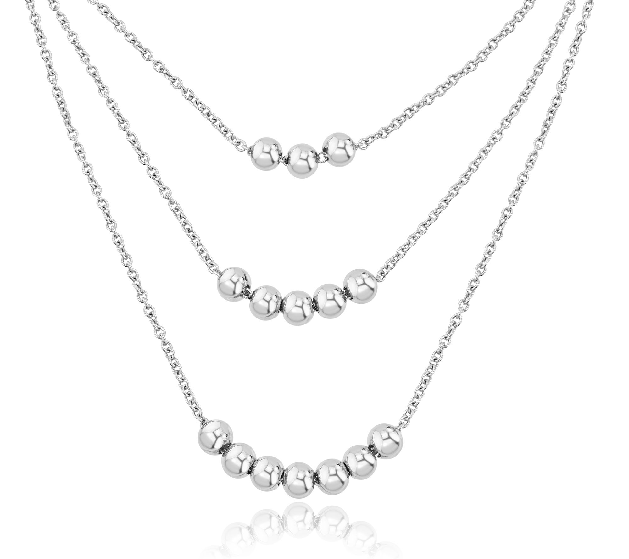 Steel by Design Multi-Layer Bead Necklace