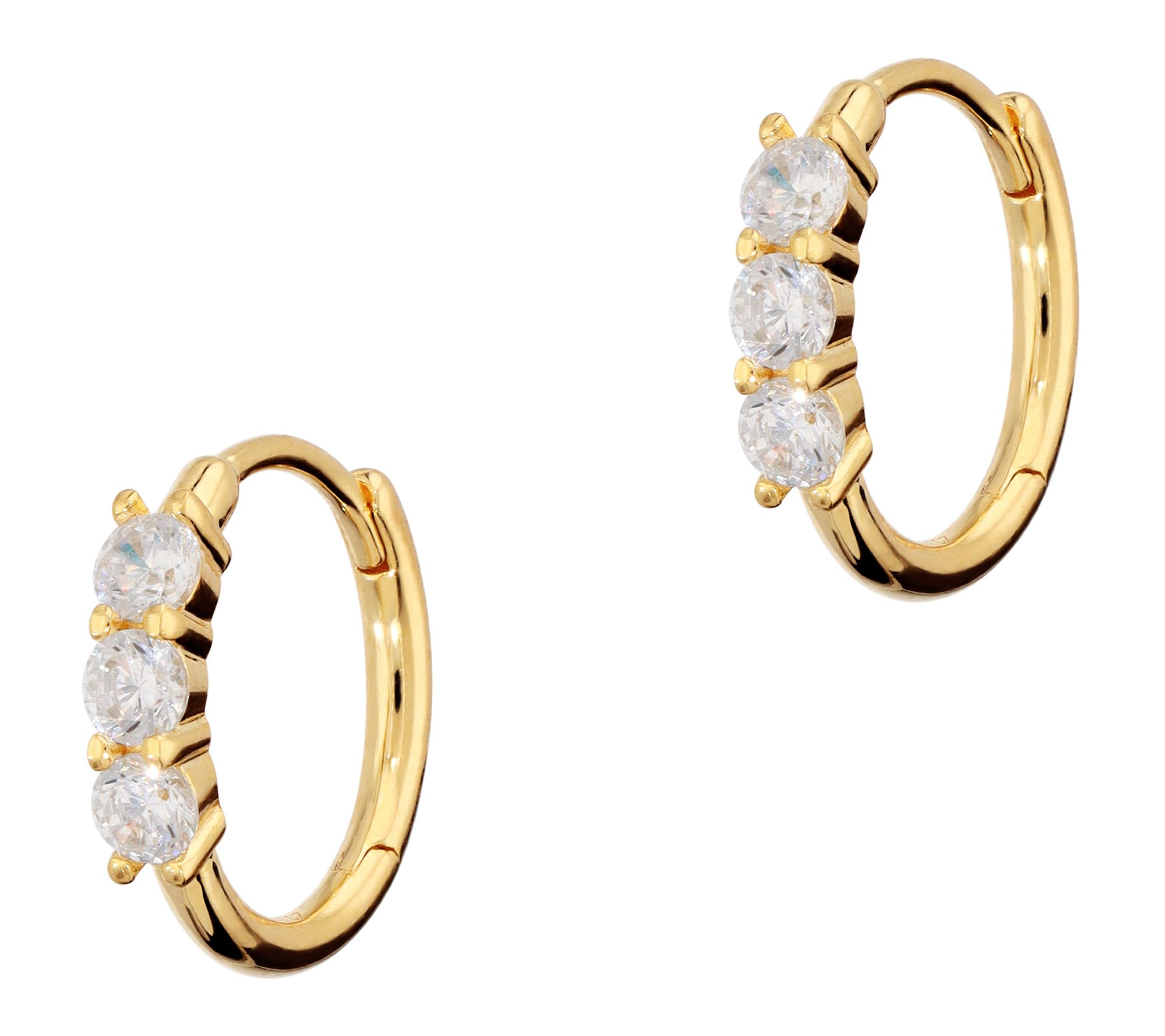 Diamonique 0.40 cttw Huggie Hoop Earrings, Sterling Silver