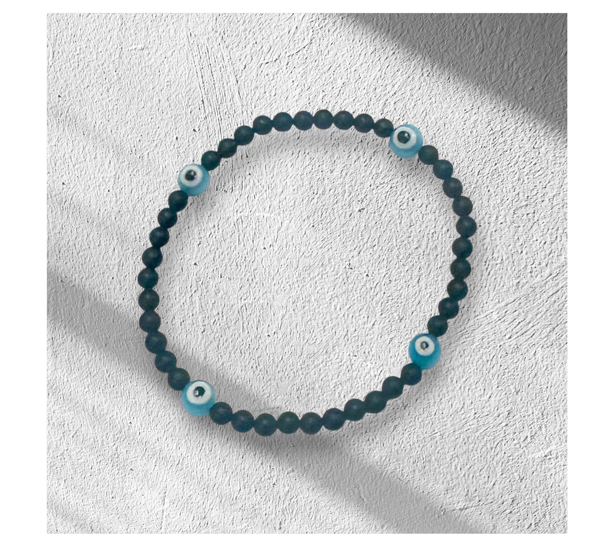 Alkeme Shield in Style Onyx Evil Eye Bracelet Set