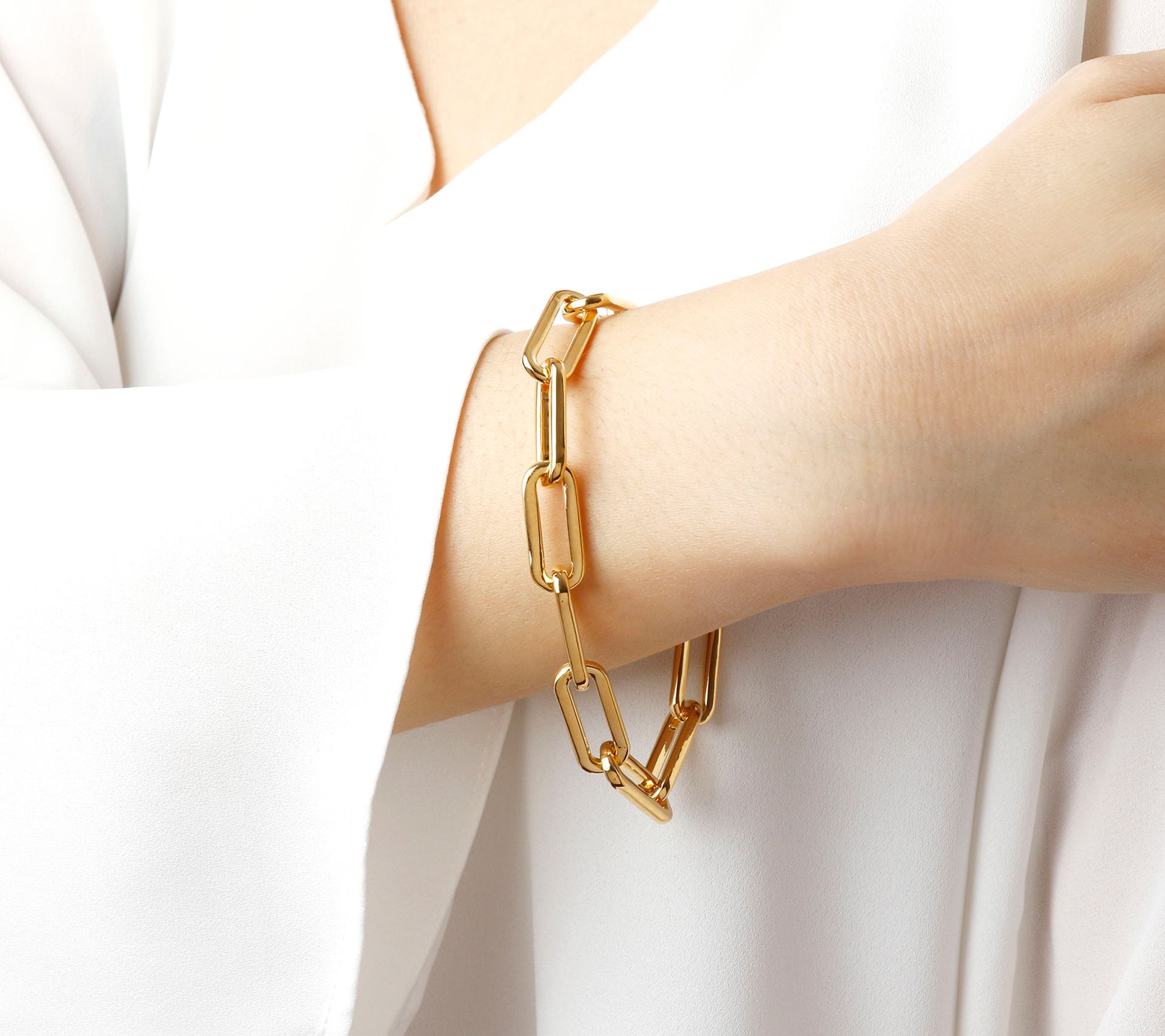 BellaOro Paperclip Link Bracelet, 14K Gold Over Resin