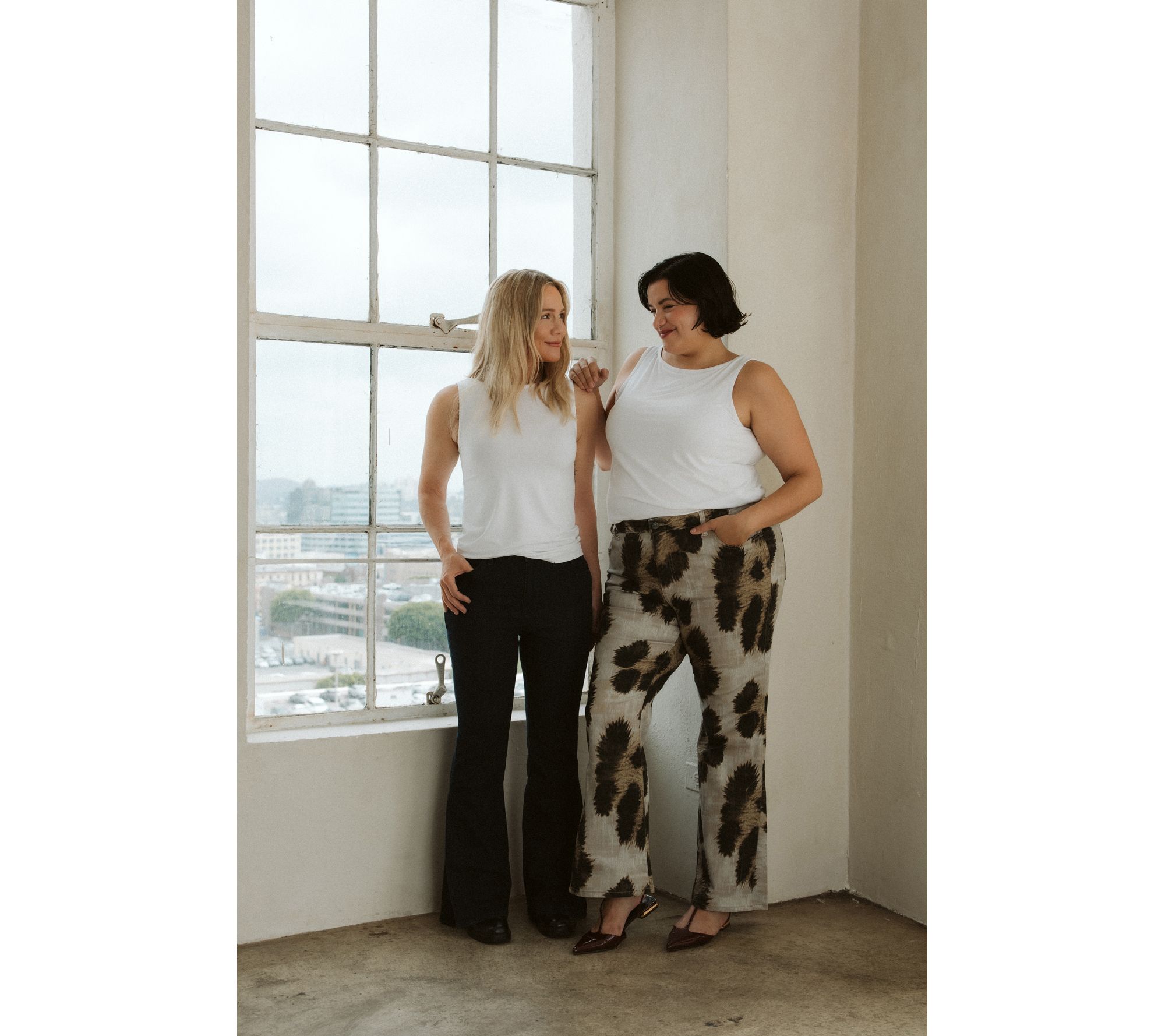 Me by Jennie Garth Petite City Flare Jeans- Cheetah