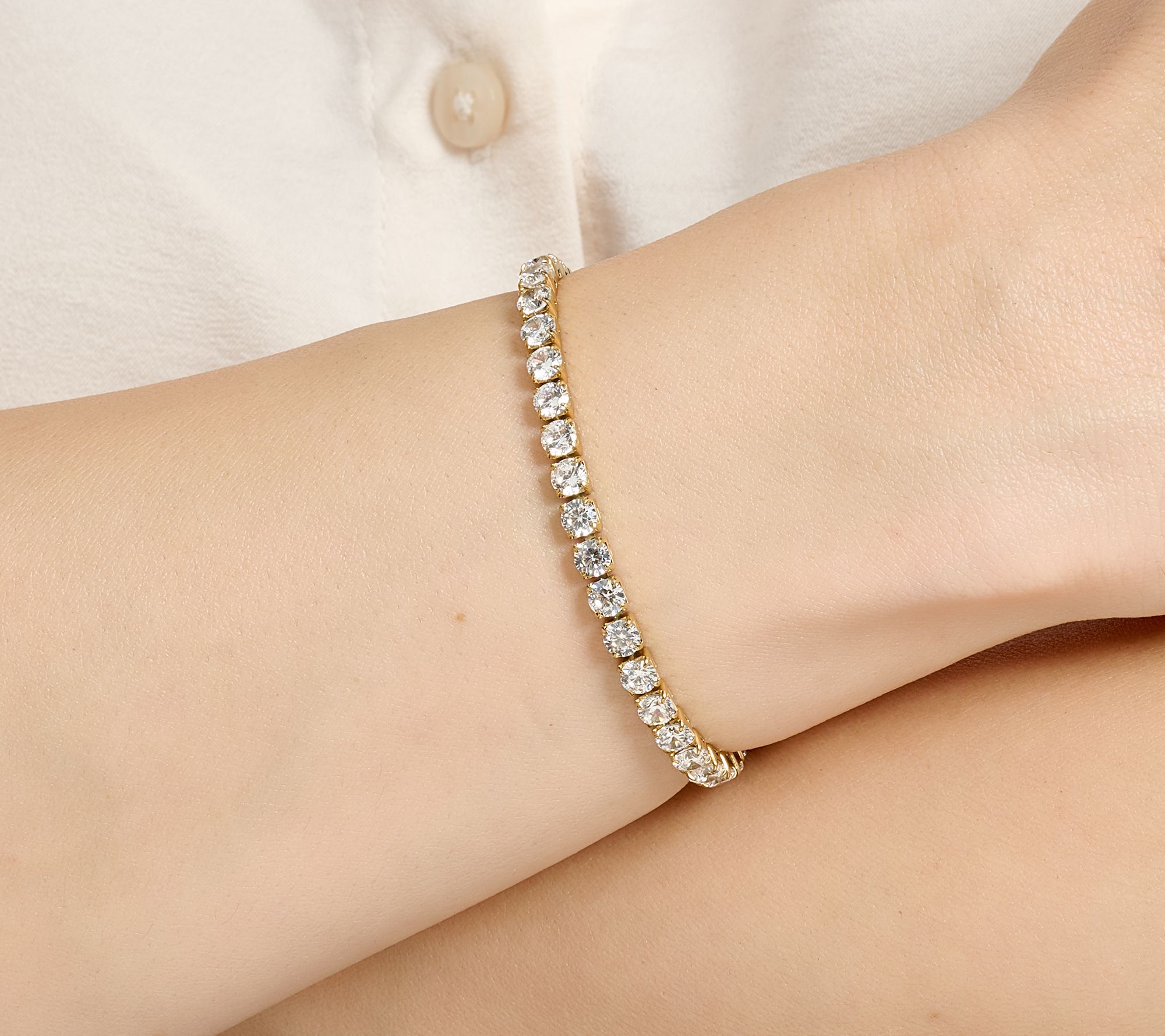 Steel by Diamonique Round Cut Tennis Bracelet