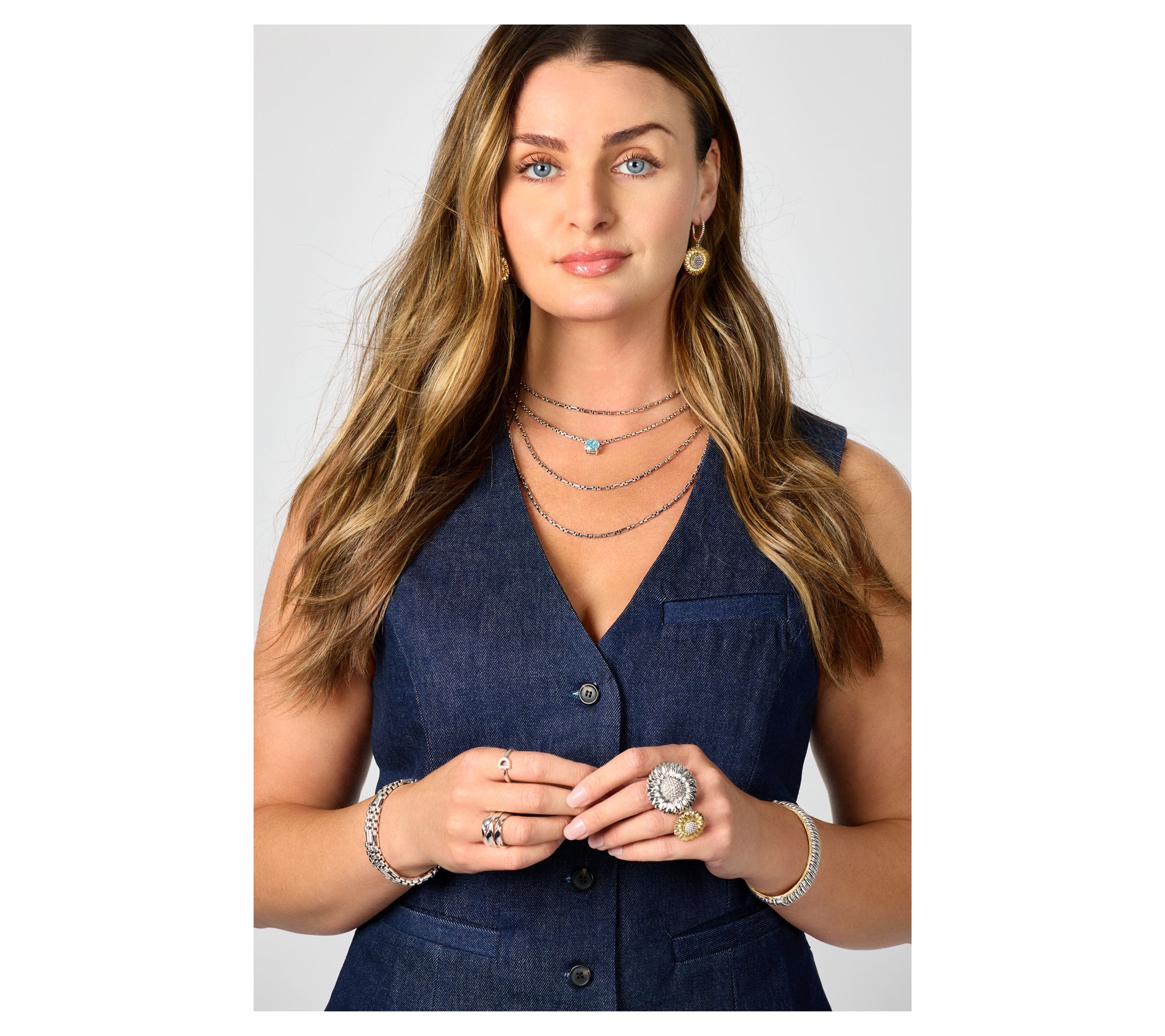 Christian James by Scott Grimes Two-tone Floral Suower Earrings