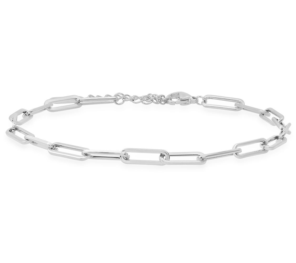 Steel by Design Paperclip Link Ankle Bracelet