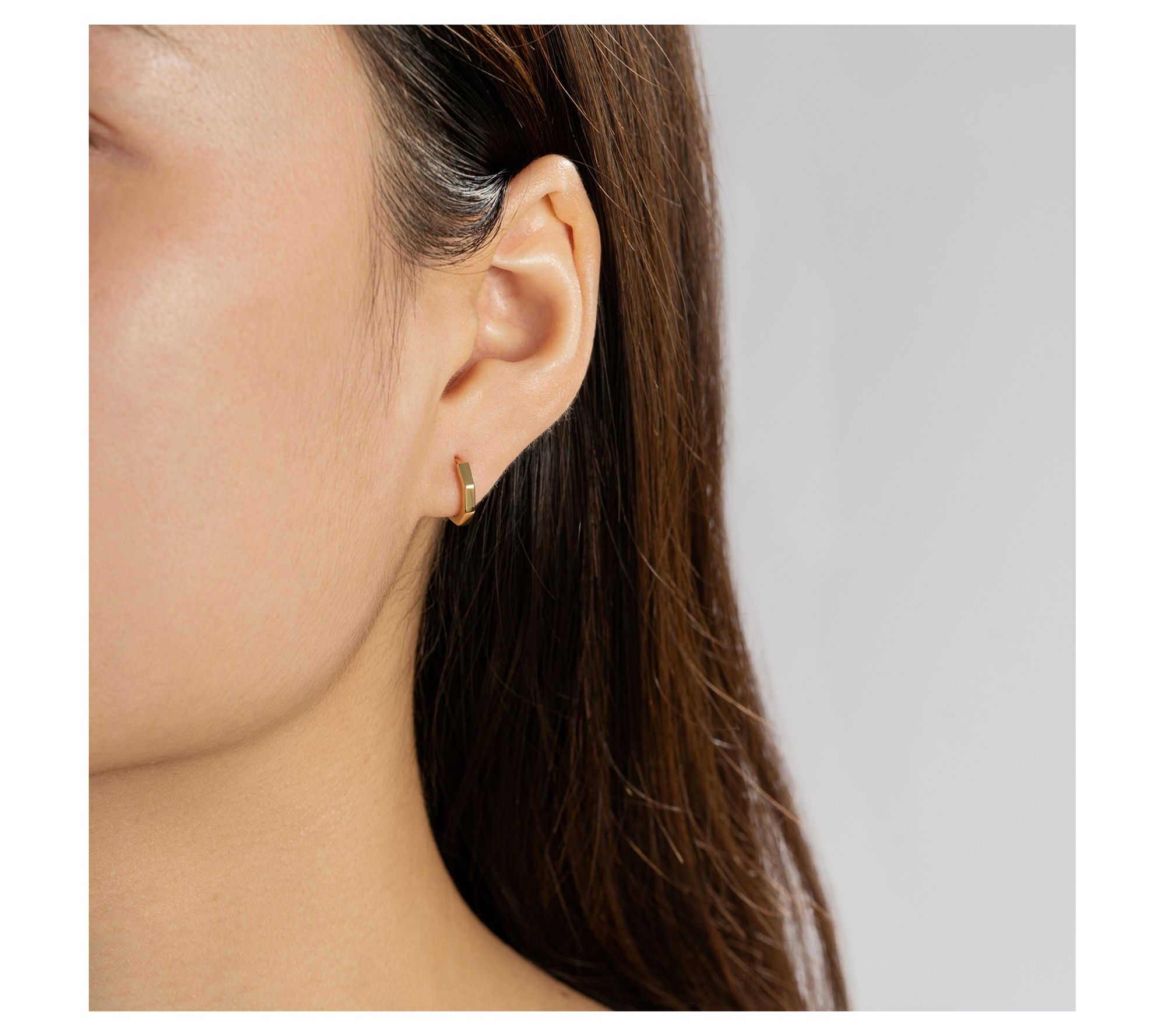 14K Gold Plated Hexagon Hoop Earrings