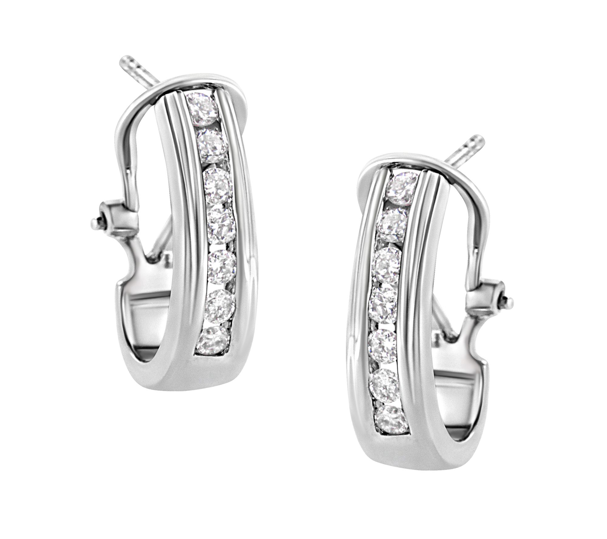 Haus of Brilliance Lab Grown Diamond Huggie Earrings, Sterlin