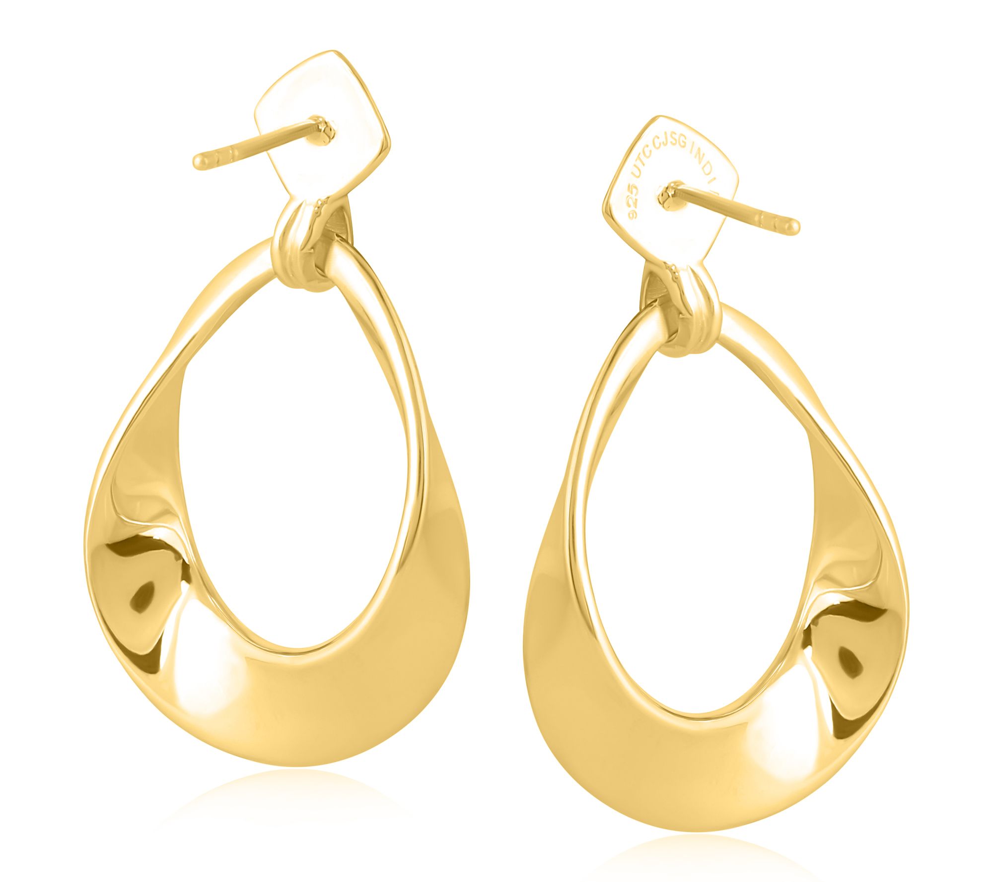 Christian James 14K Gold Clad Pear Shaped Dangle Earrings