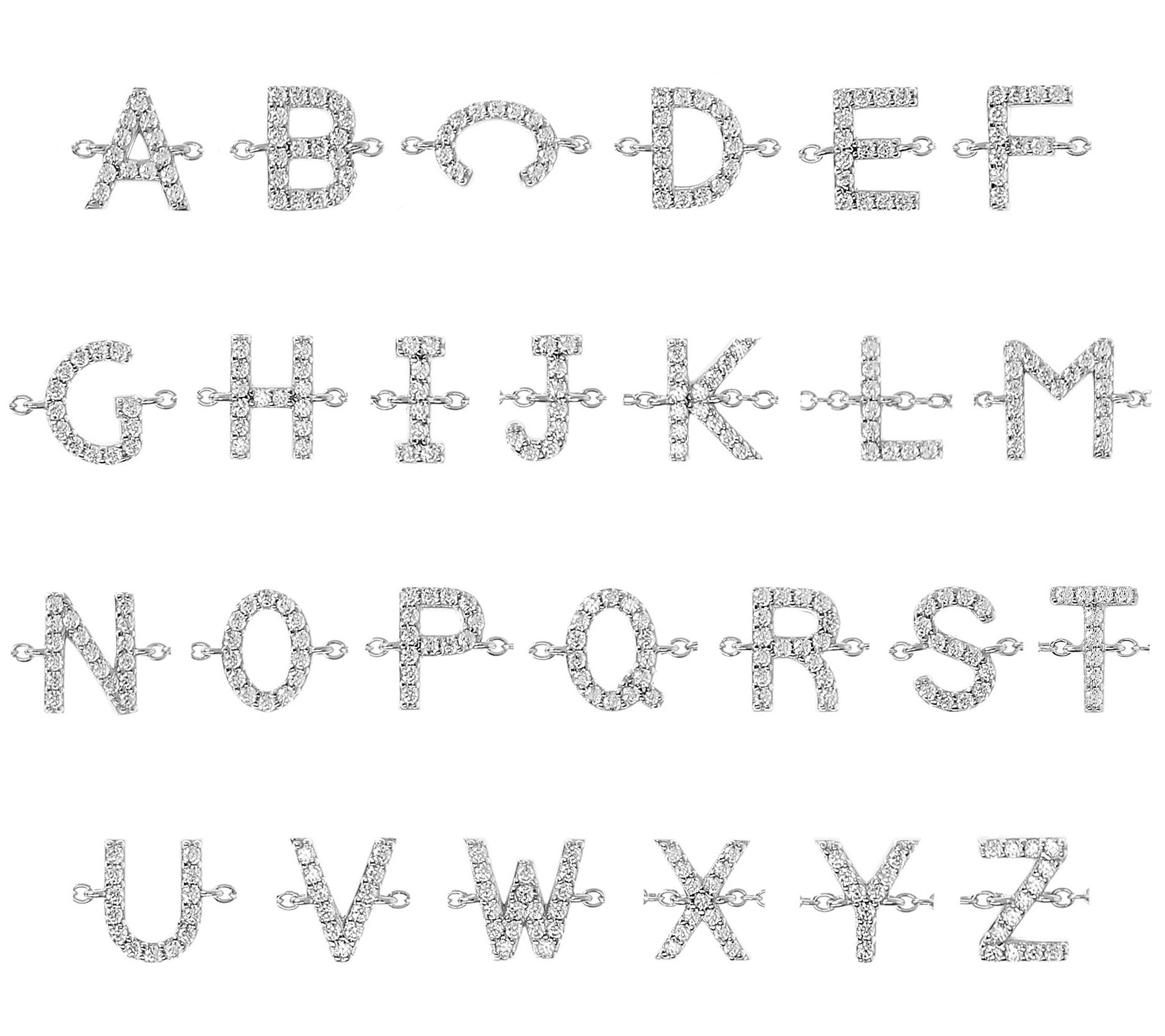 Diamonique Initial Adjustable Bracelet, Sterlin g Silver