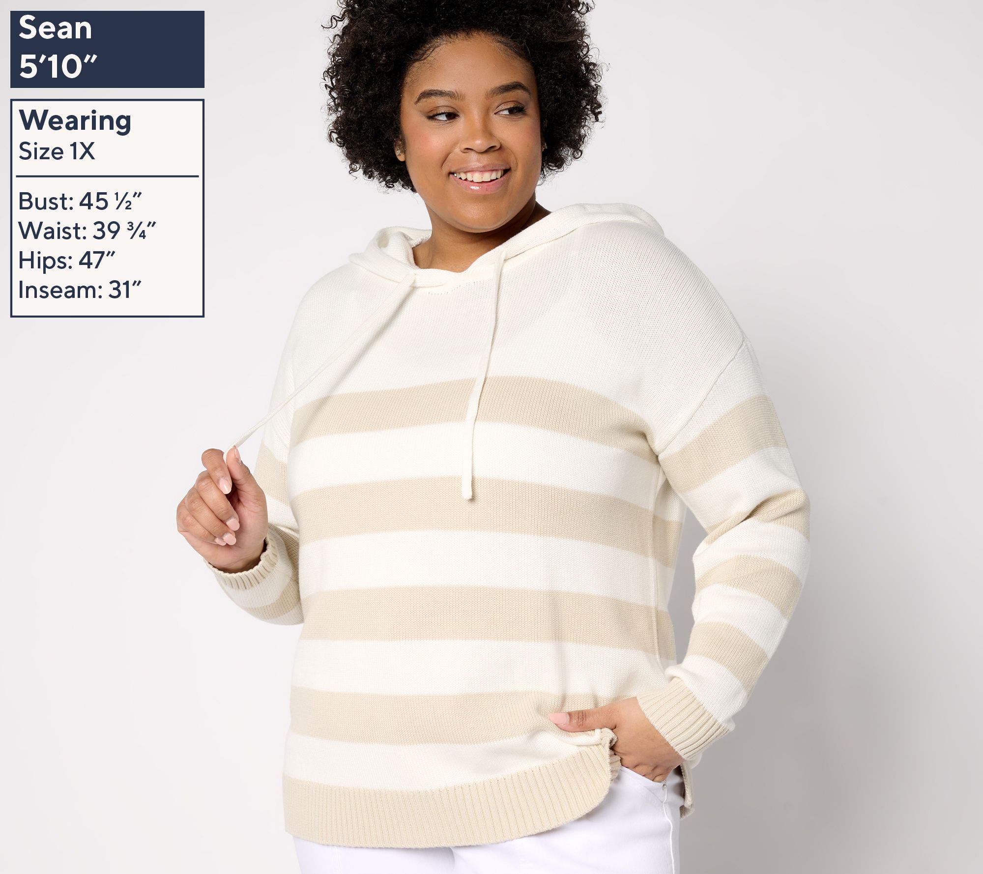 Belle Beach by Kim Gravel Seaside Sand Bar Stripe Hoodie