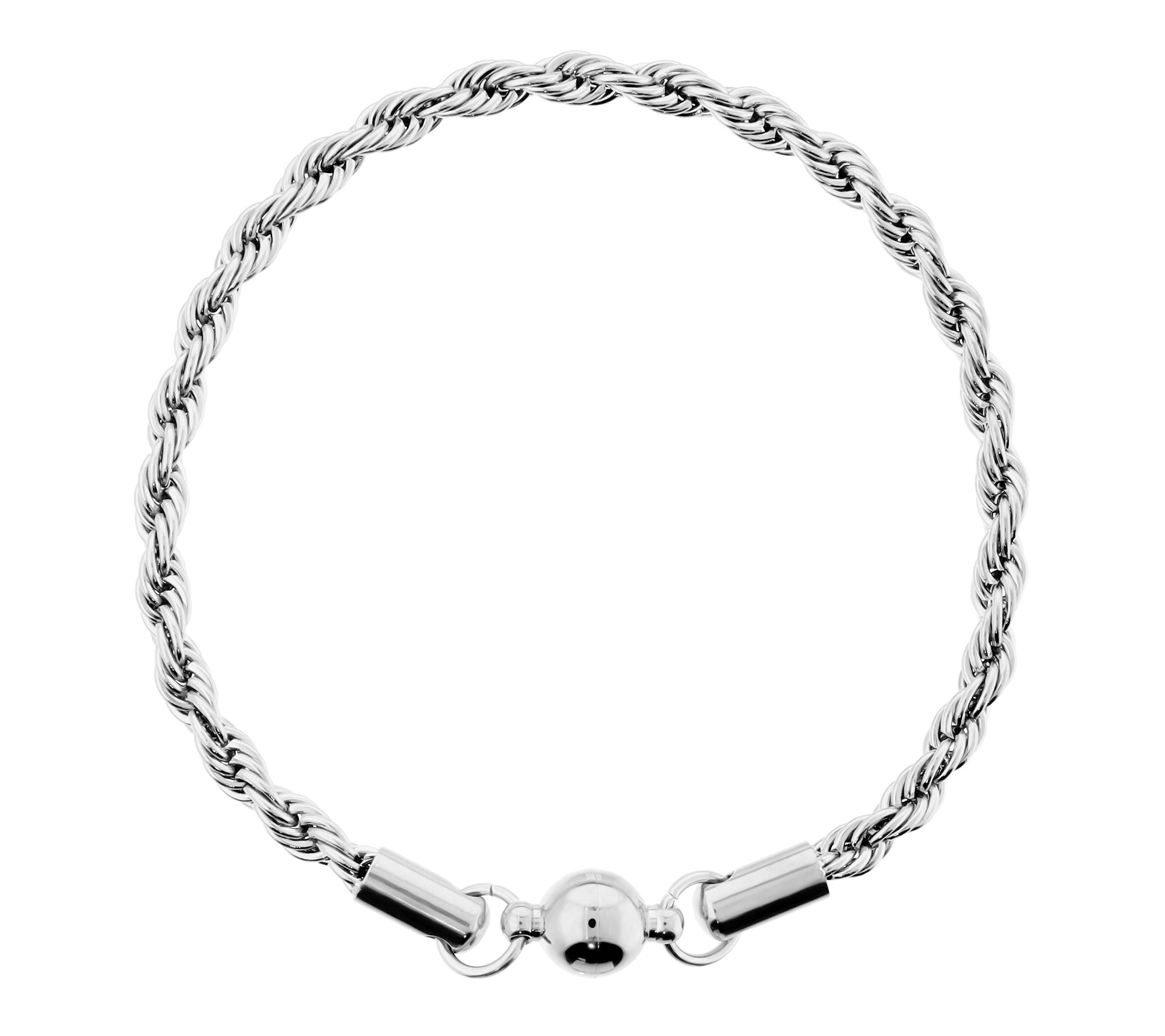 Steel By Design Rope Chain Bracelet w/ MagneticClosure