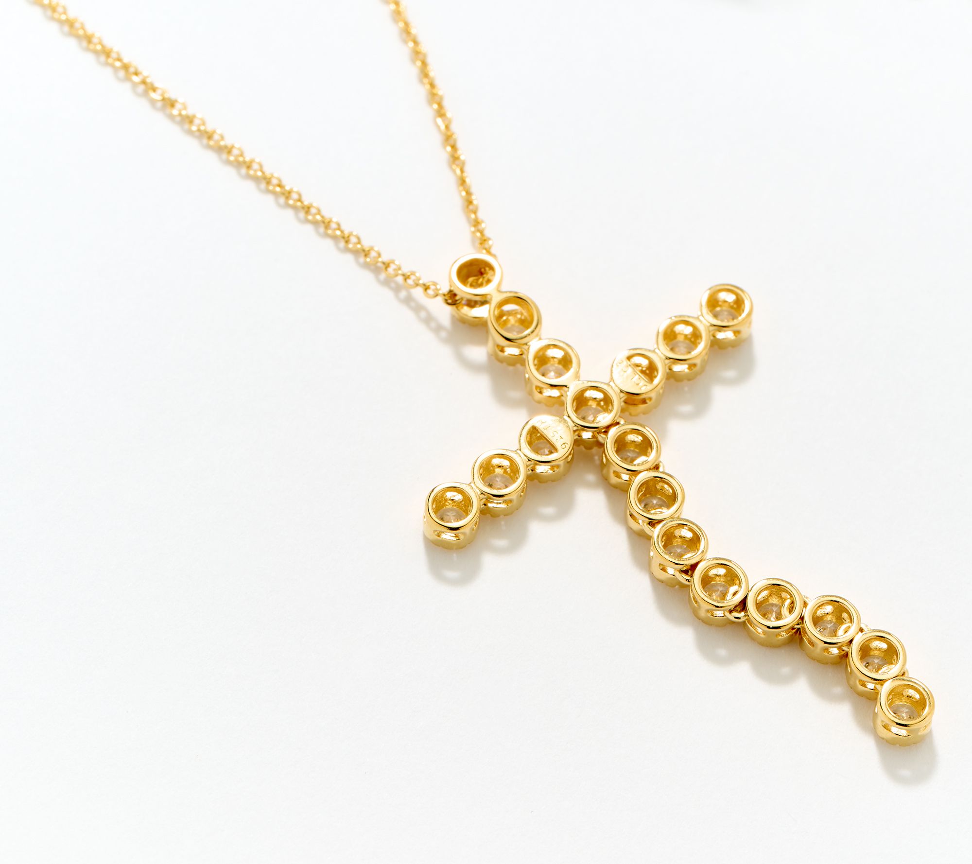 Diamonique x Jennifer Miller Flexible Cross Necklace, Sterling Silver