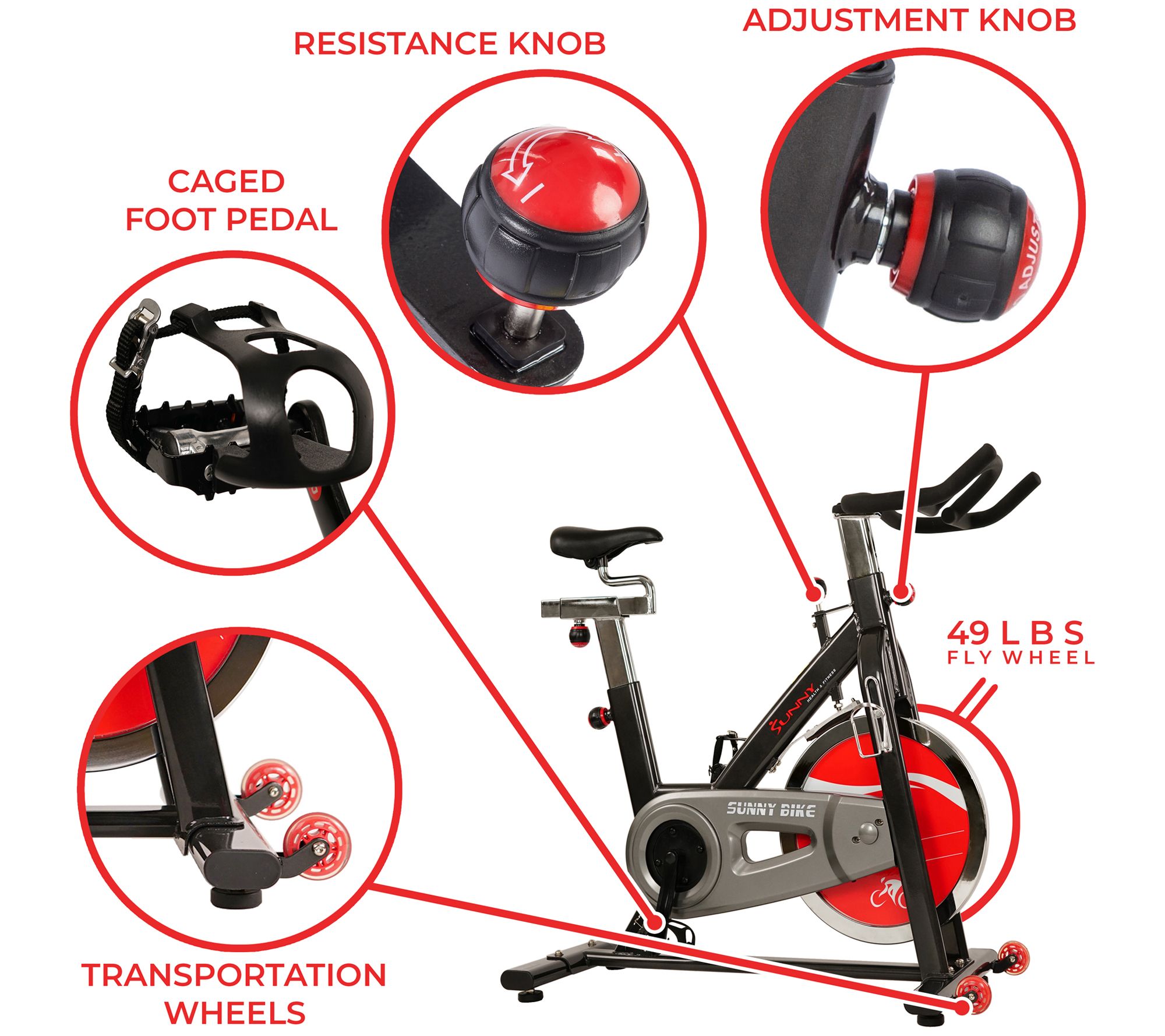Sunny Health & Fitness SF-B1002 Belt Drive Indoor Cycling Bik