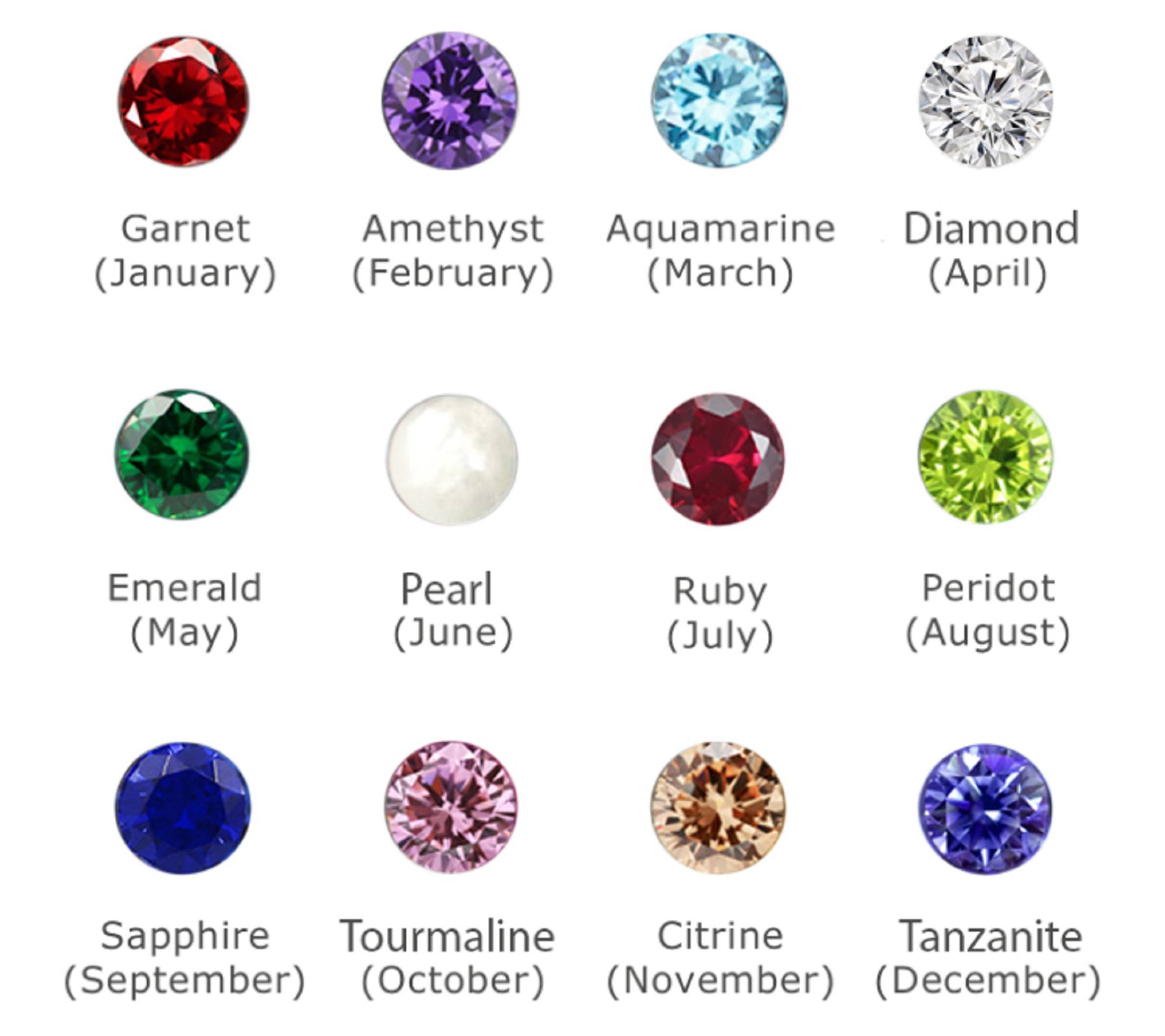 Diamonique Birthstone Stud Earrings, 10K Gold