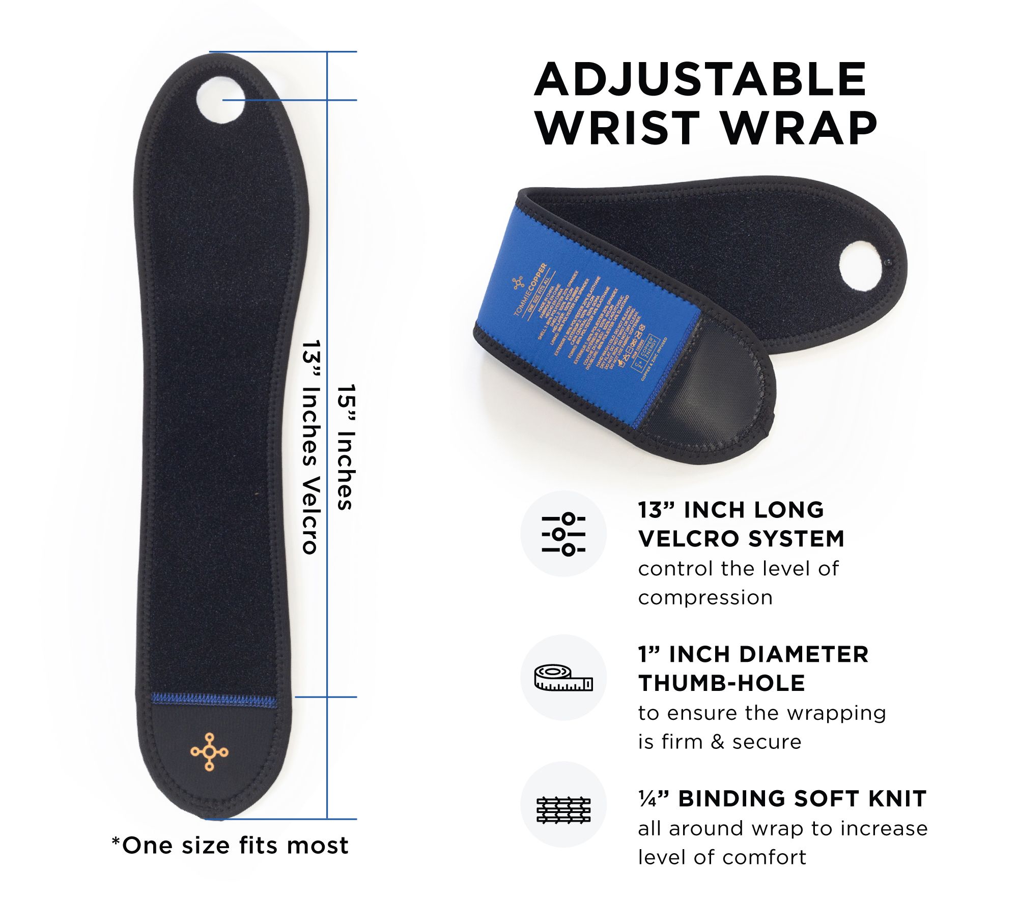 Tommie Copper 2 Pack Adjustable Compression Wrist Wraps