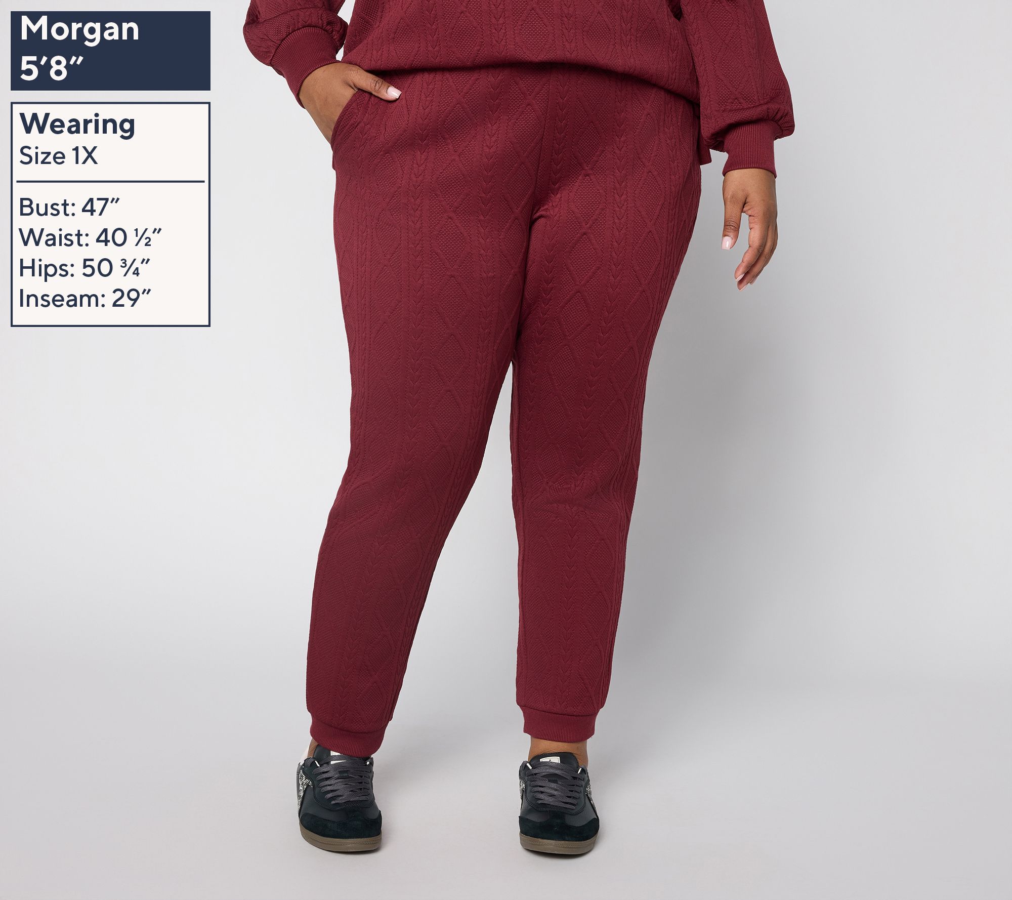 Belle by Kim Gravel Cable Chic Jogger