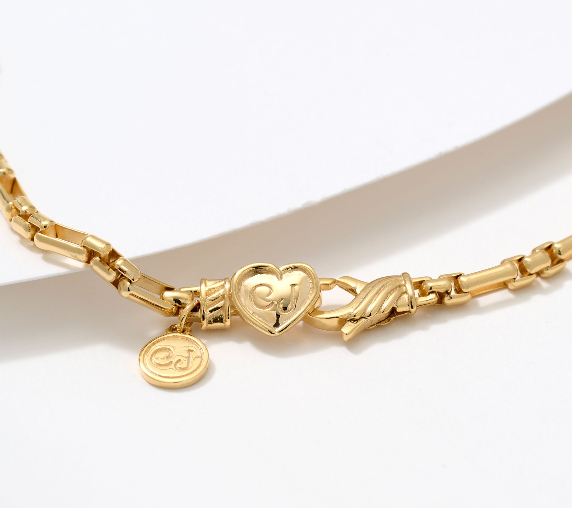 Christian James by Scott Grimes 14K Clad 3x1 Luciano Ankle Bracelet, 6.9g