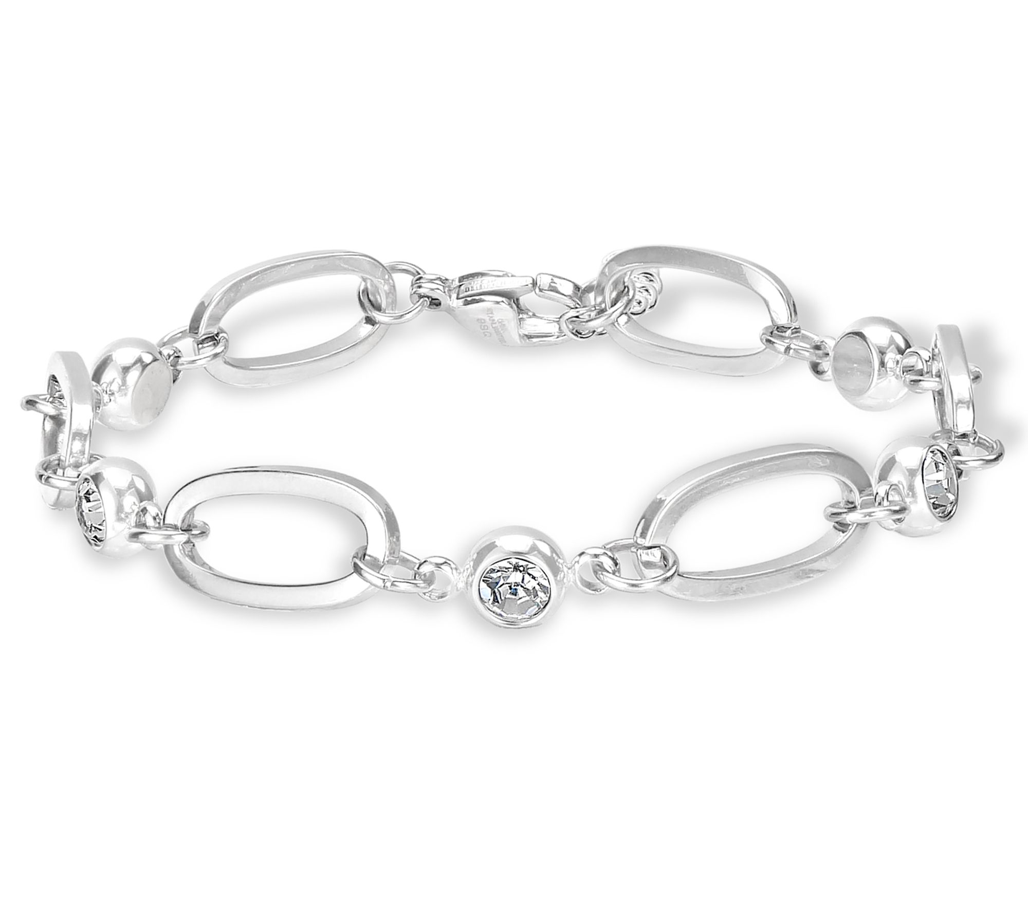 Steel by Design Birthstone Paperclip Link Tennis Bracelet