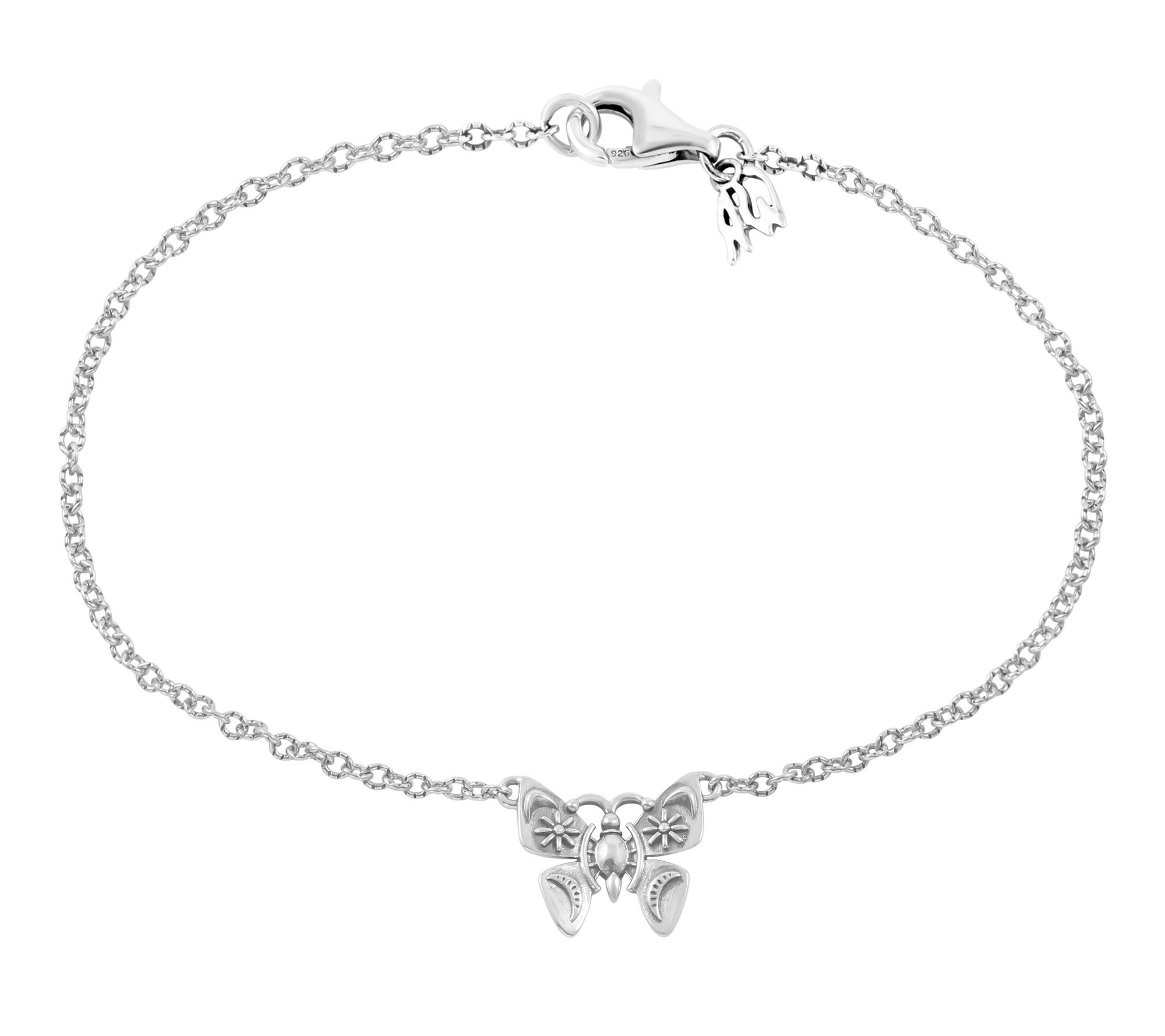 American West Sterling Silver Critter ButterflyAnkle Bracelet