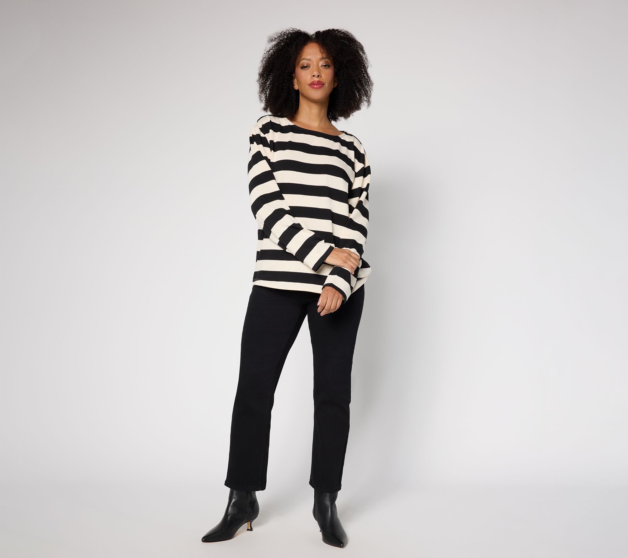 RM Studio x Rebecca Minkoff Boxy Stripe Long Sleeve Top