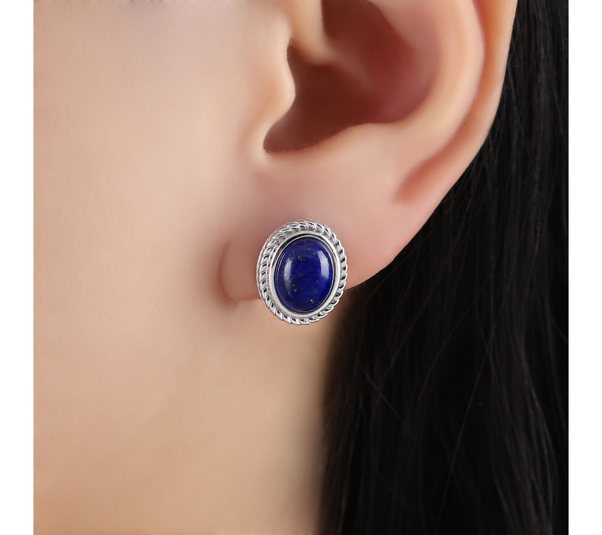 Ariva Sterling Arden Oval Gemstone Earrings