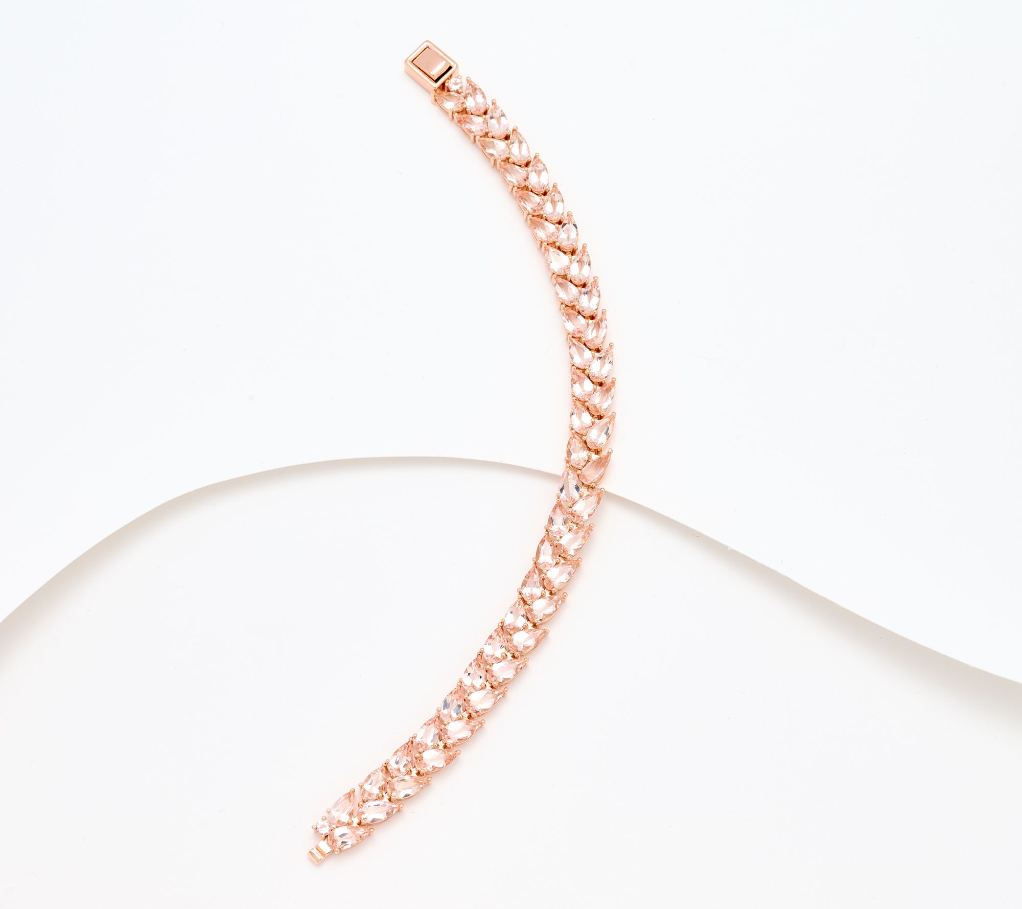 Affinity Gems Pear-Cut Morganite Petal Bracelet, Sterling Silver