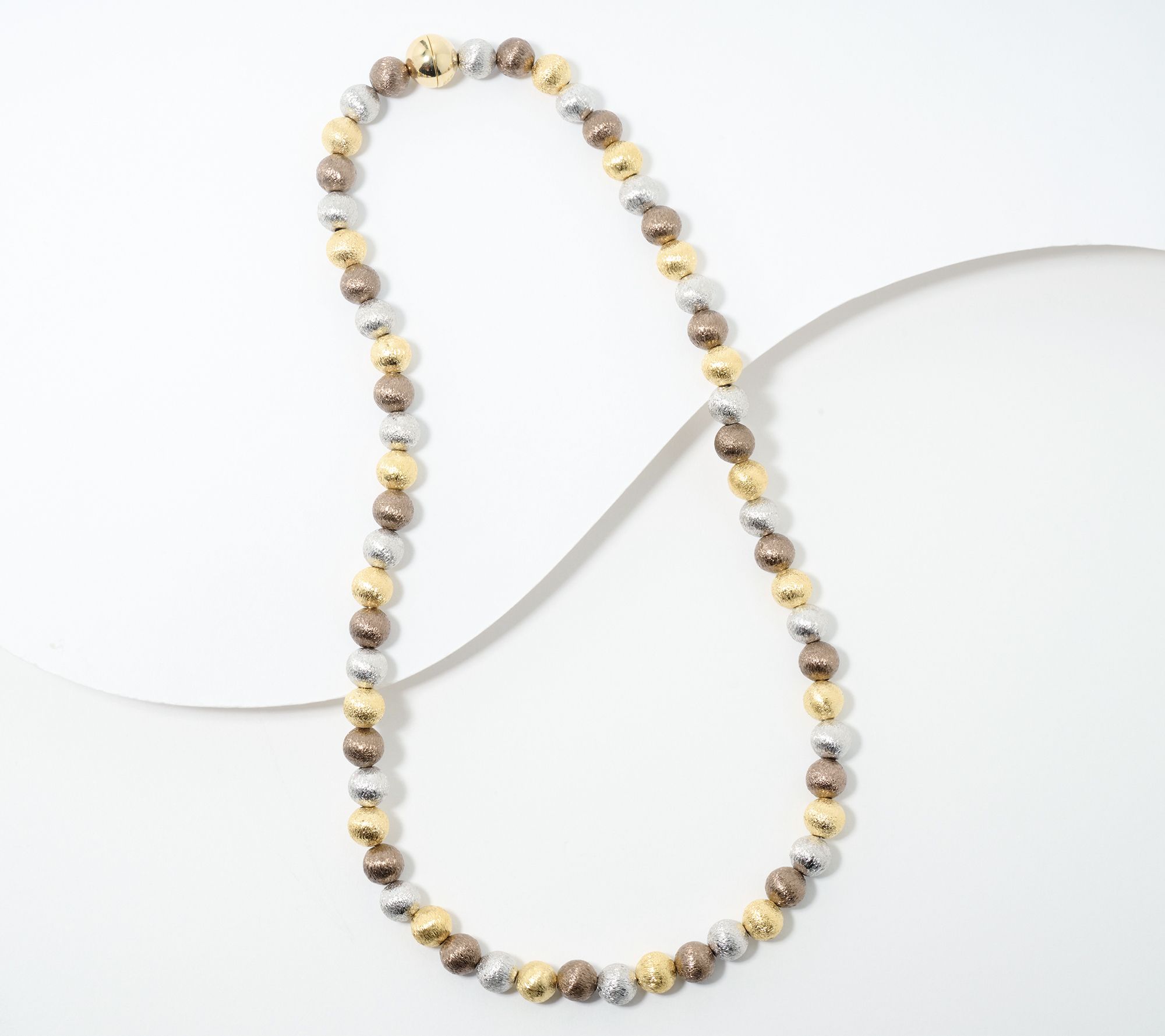 David Markstein Bronze Satin 8mm Bead Magnetic Necklace