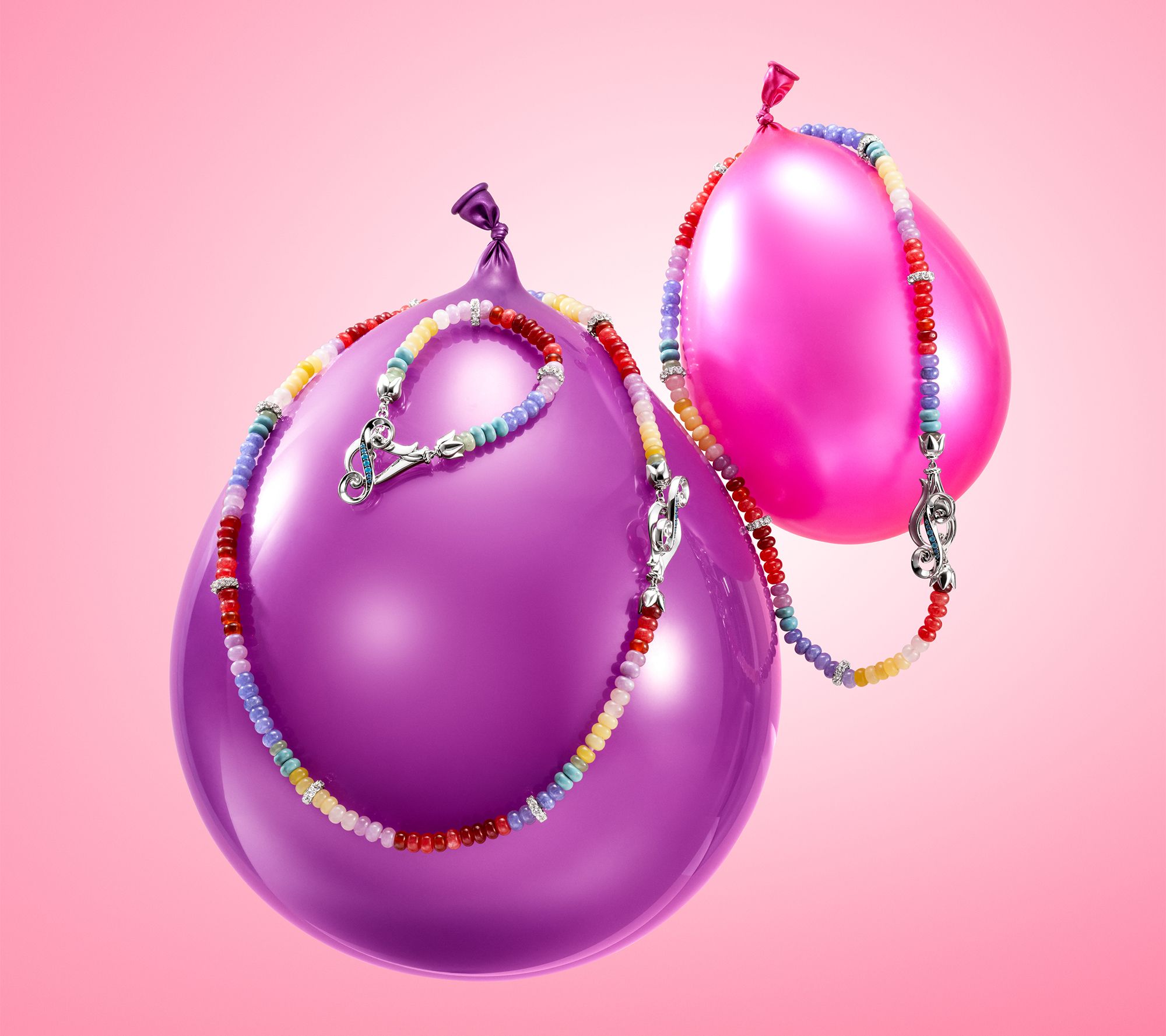 Third Person Creative Soul Gemstone Bead Toggle Bracelet, SS