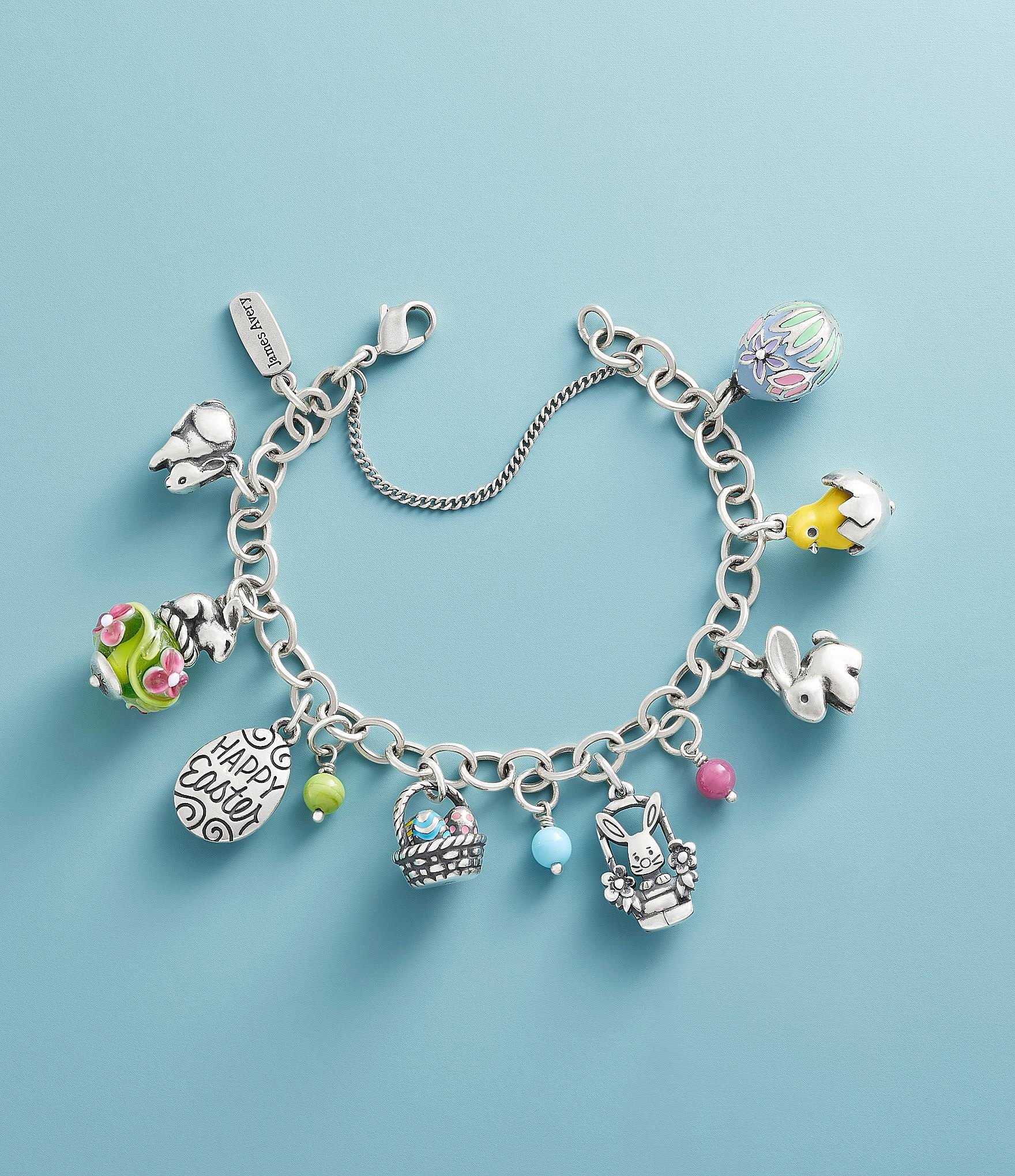 James Avery Forged Sterling Silver Link Charm Bracelet - S