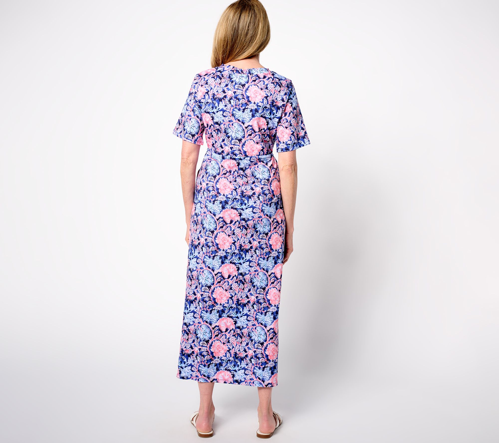 Stan Herman Heirloom Floral Cotton Jersey Maxi Dress