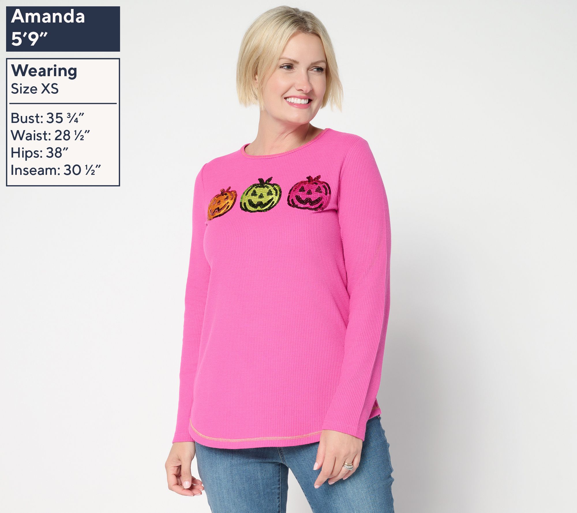 Quacker Factory Triple Treat Waffle Contrast Trim Top