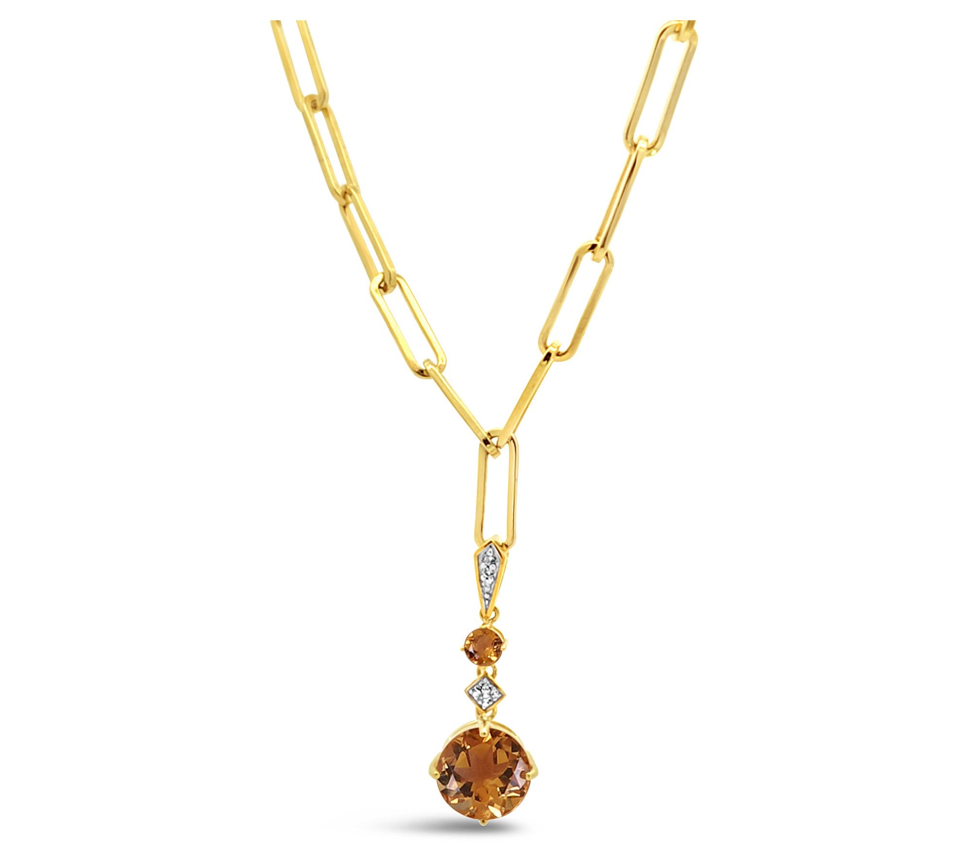 Ariva Silver 18K Clad Citrine Hyannis Necklace